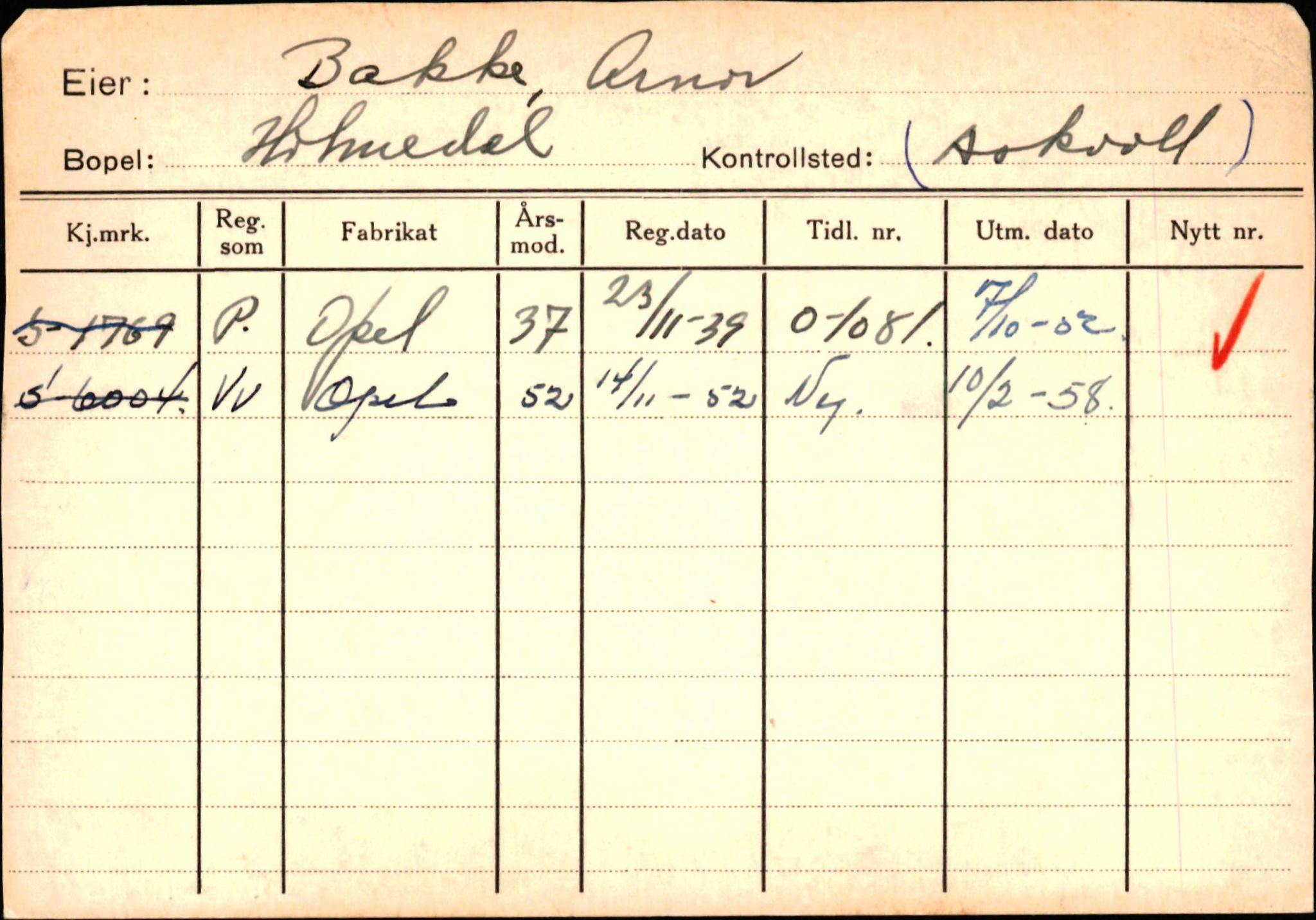 Statens vegvesen, Sogn og Fjordane vegkontor, AV/SAB-A-5301/4/F/L0125: Eigarregister Sogndal V-Å. Aurland A-Å. Fjaler A-N, 1945-1975, p. 1383