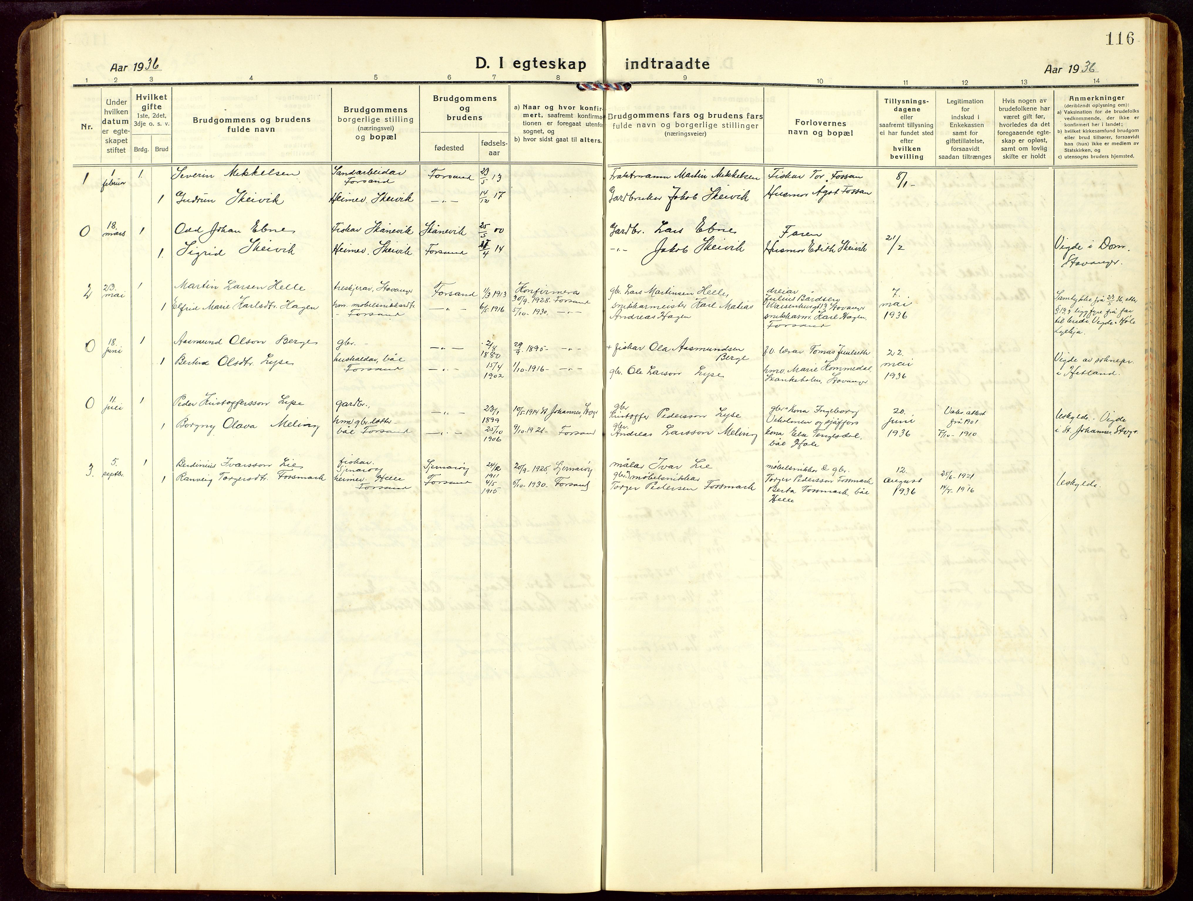 Høgsfjord sokneprestkontor, AV/SAST-A-101624/H/Ha/Hab/L0005: Parish register (copy) no. B 5, 1920-1957, p. 116