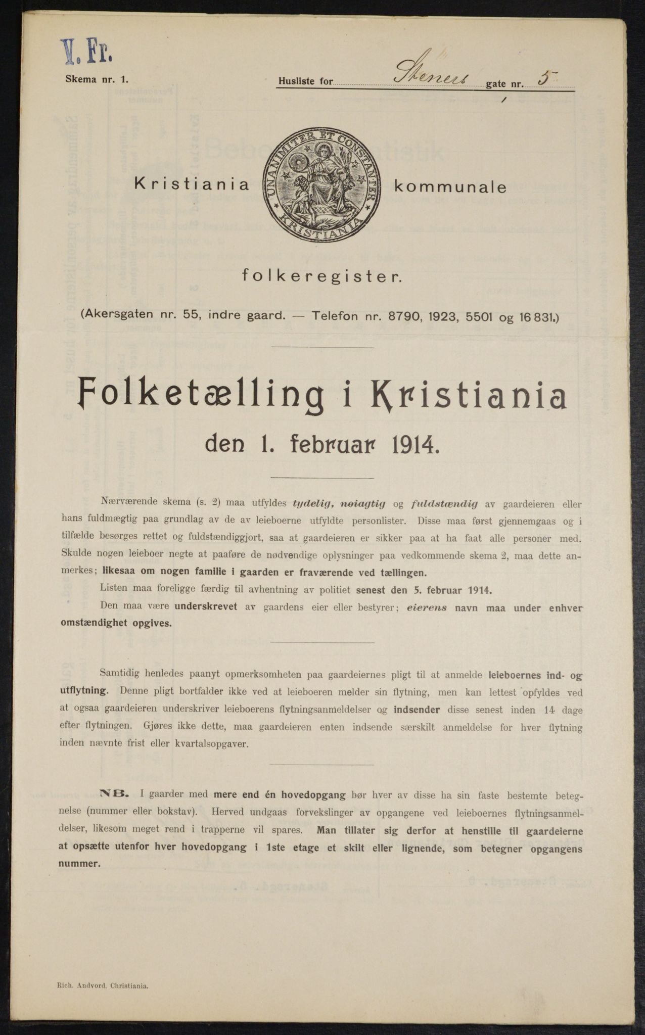 OBA, Municipal Census 1914 for Kristiania, 1914, p. 101406