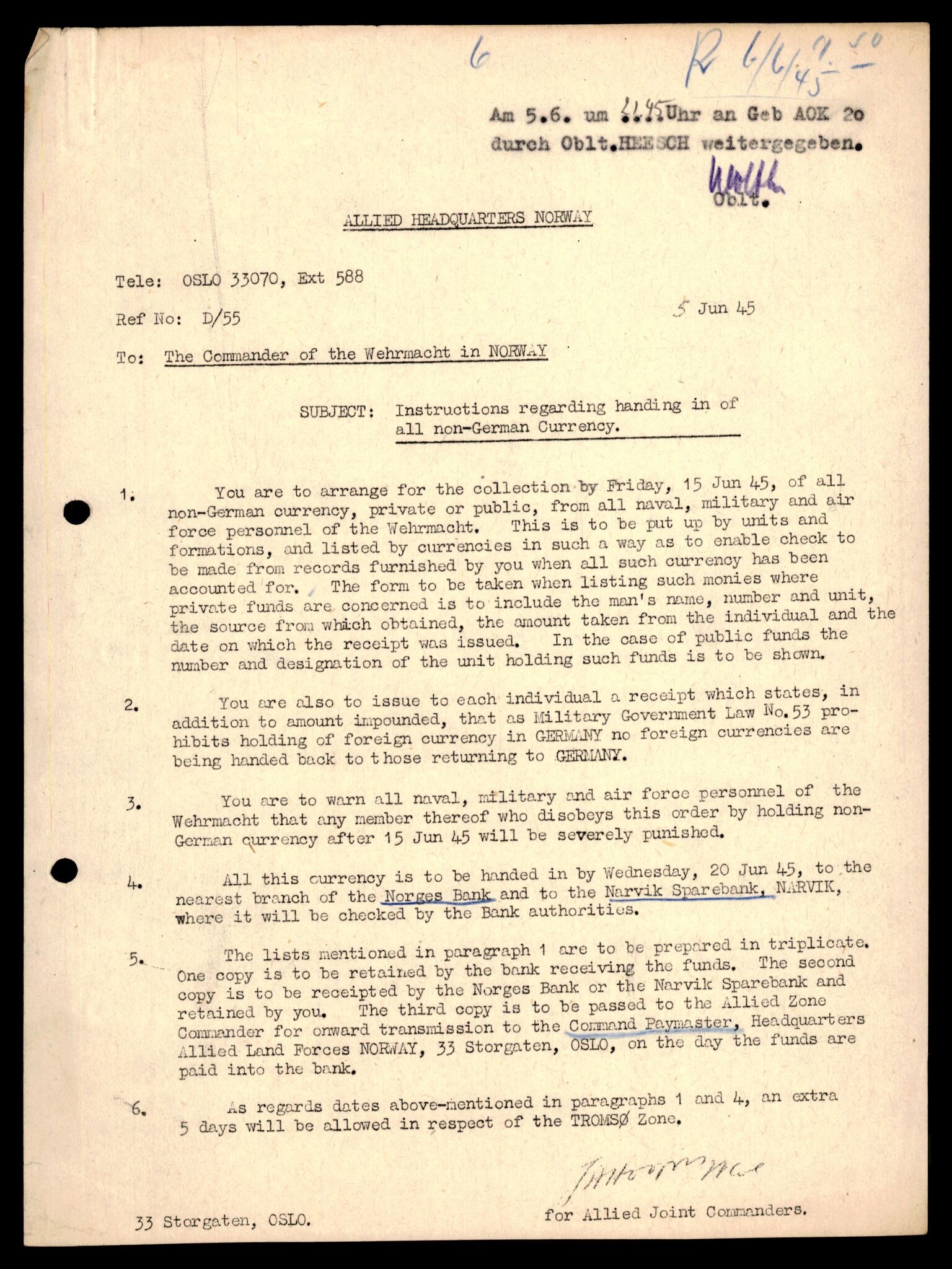 Forsvarets Overkommando. 2 kontor. Arkiv 11.4. Spredte tyske arkivsaker, AV/RA-RAFA-7031/D/Dar/Darc/L0009: FO.II, 1945-1948, p. 450