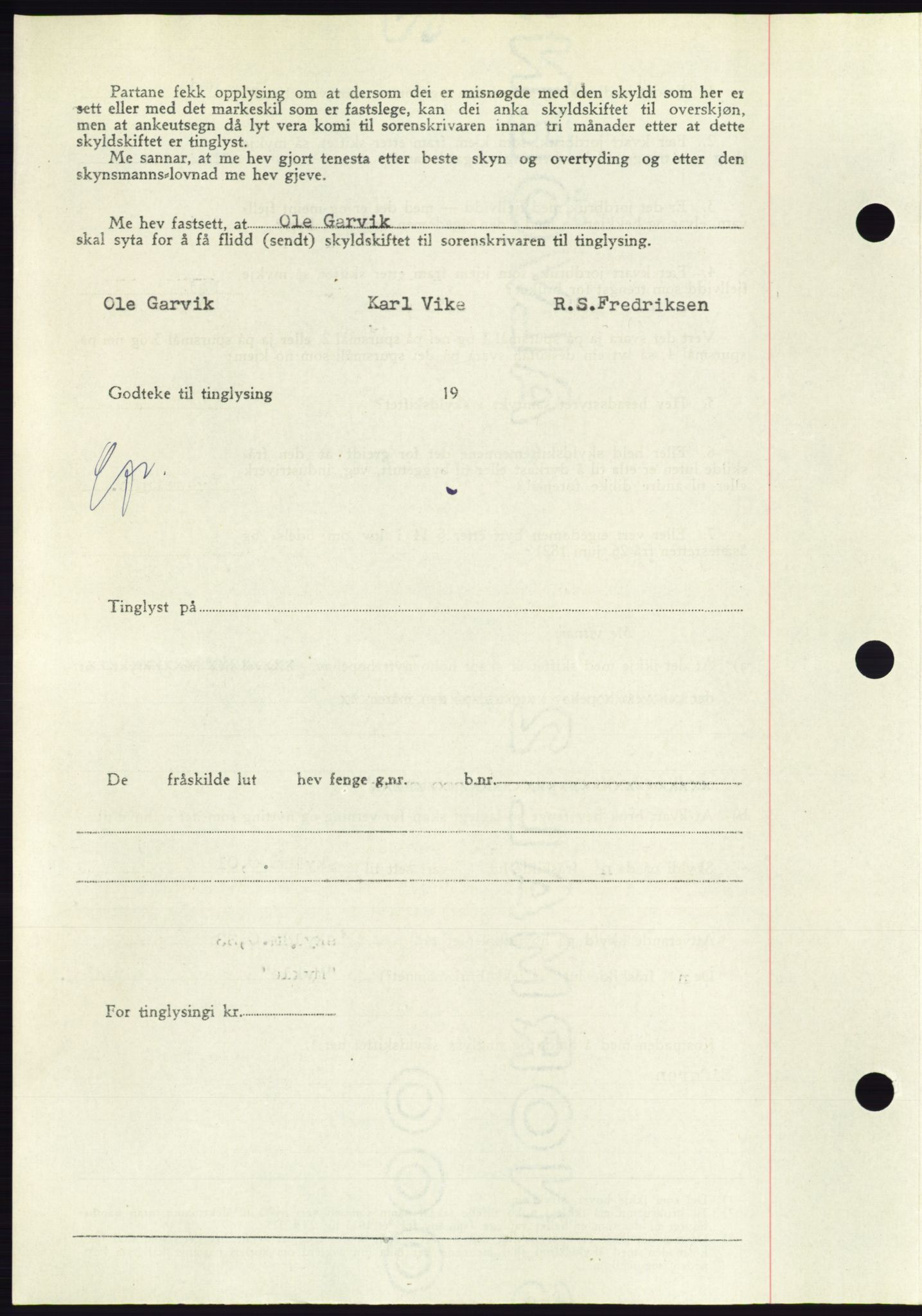 Søre Sunnmøre sorenskriveri, AV/SAT-A-4122/1/2/2C/L0082: Mortgage book no. 8A, 1948-1948, Diary no: : 1096/1948