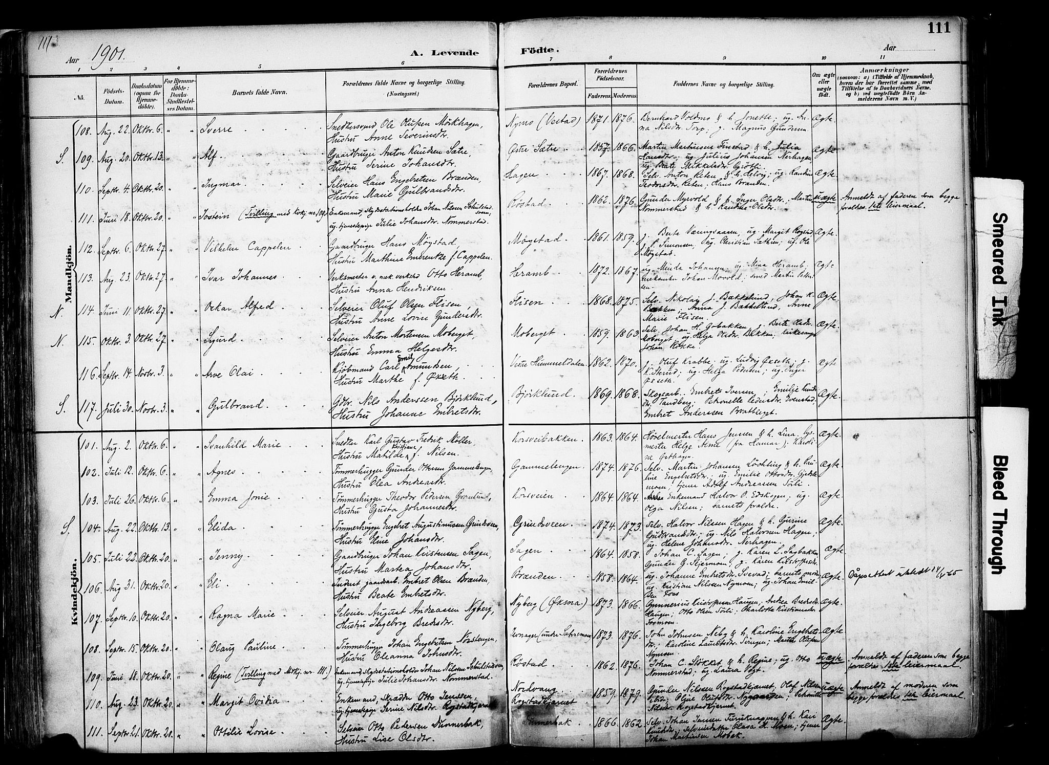 Elverum prestekontor, AV/SAH-PREST-044/H/Ha/Haa/L0014: Parish register (official) no. 14, 1891-1909, p. 111