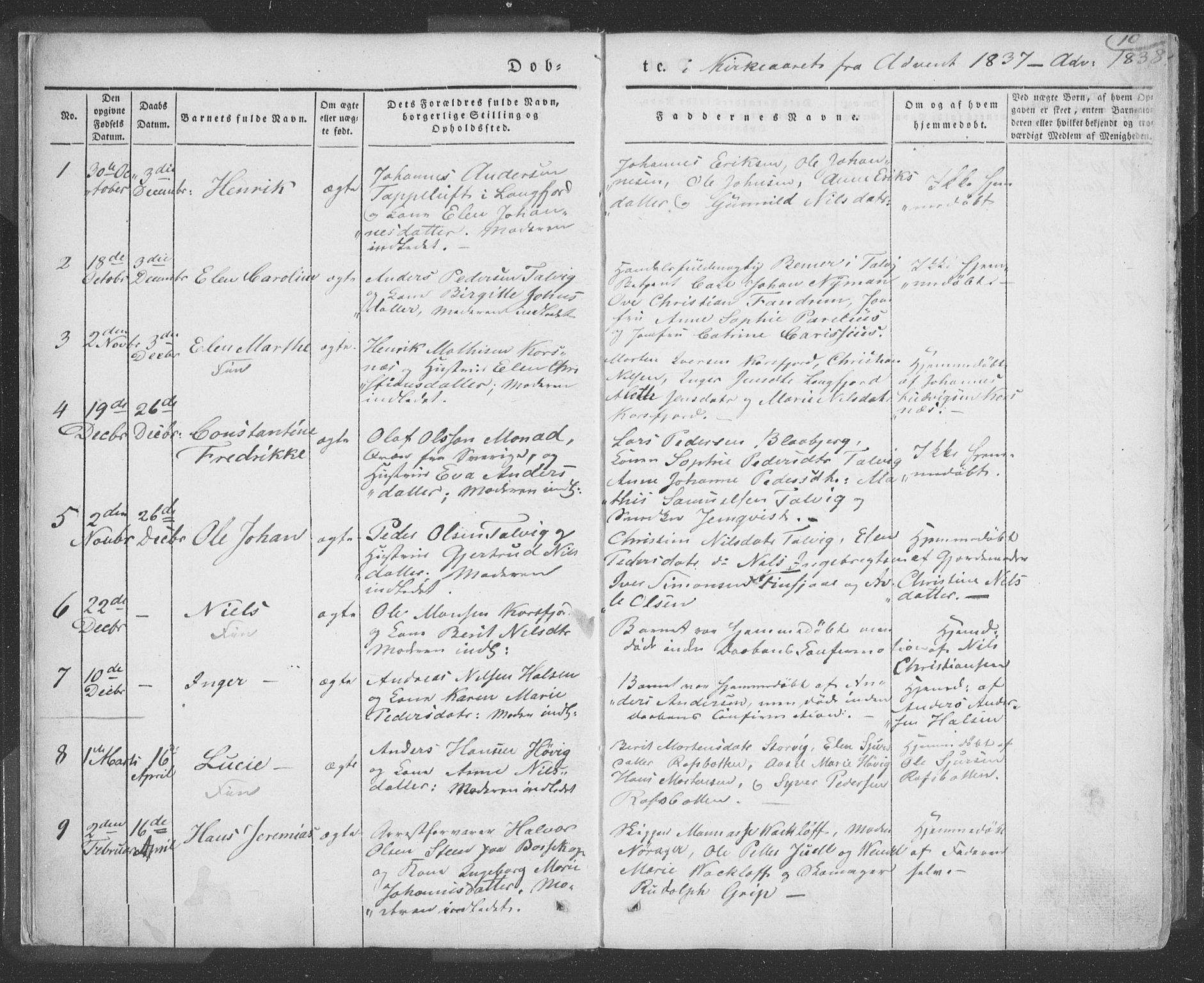 Talvik sokneprestkontor, SATØ/S-1337/H/Ha/L0009kirke: Parish register (official) no. 9, 1837-1852, p. 10