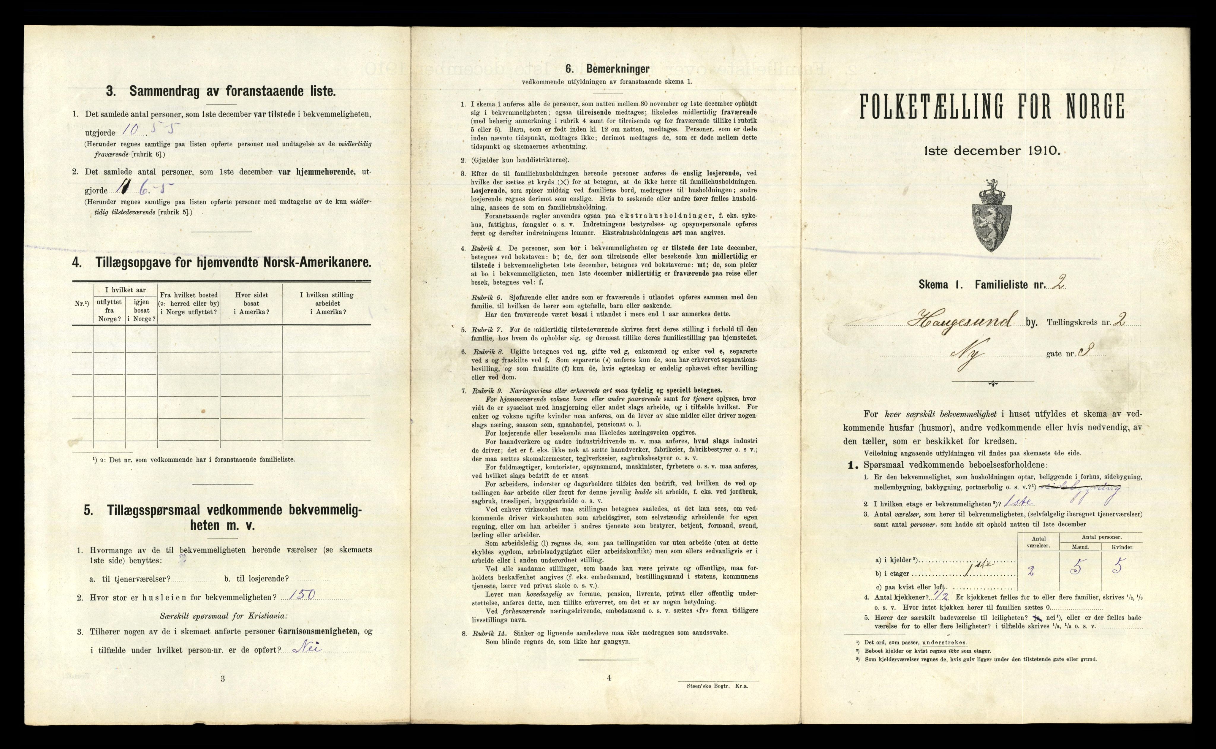 RA, 1910 census for Haugesund, 1910, p. 1430