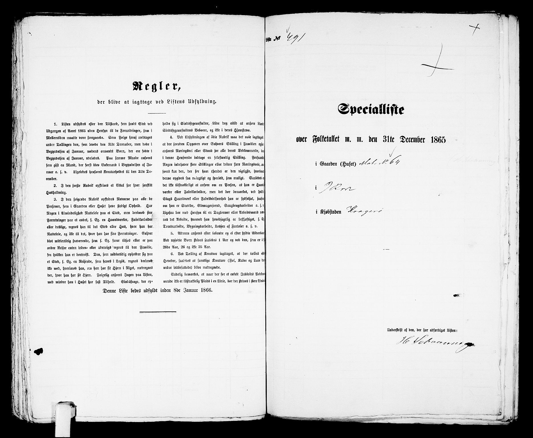 RA, 1865 census for Kragerø/Kragerø, 1865, p. 998