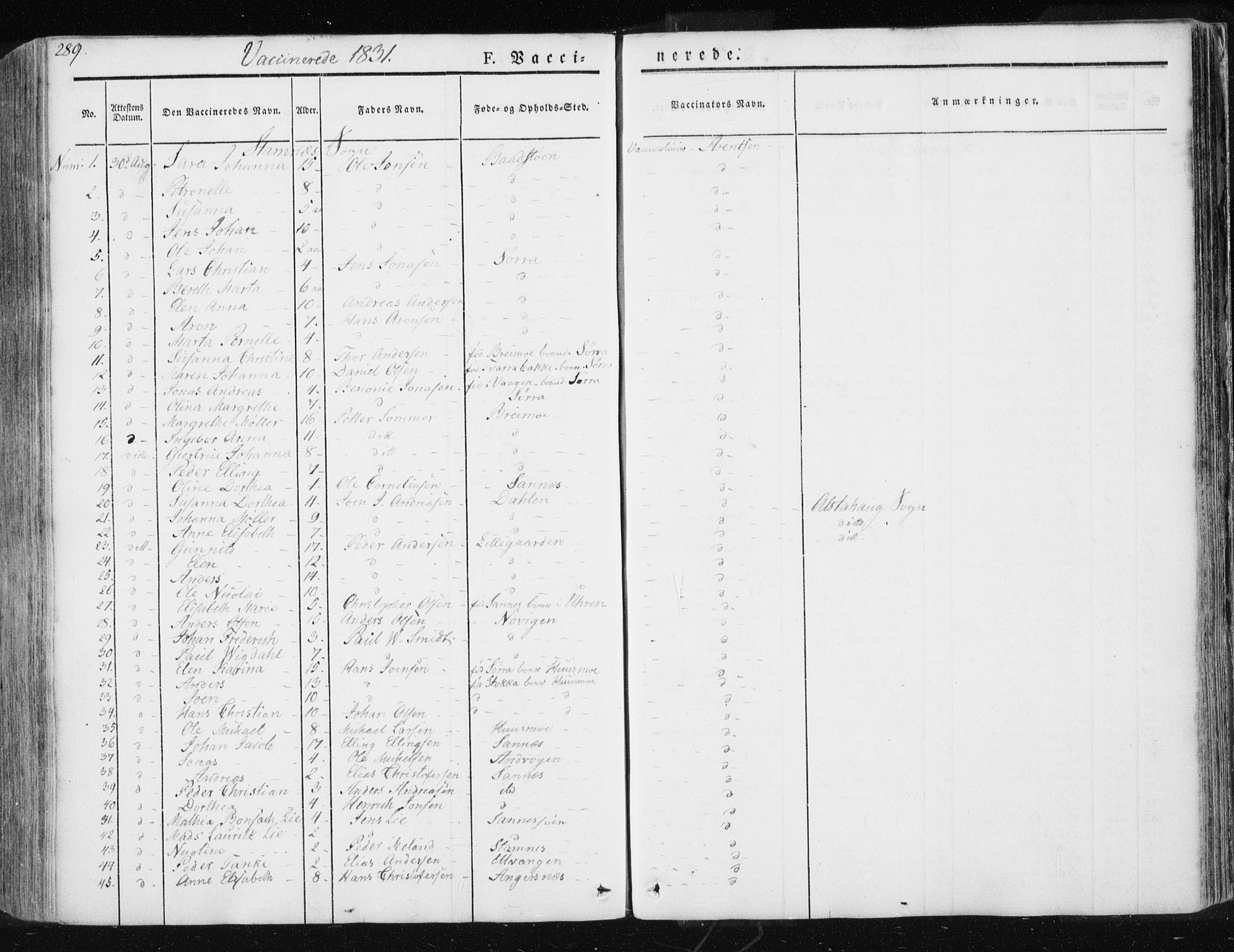 Ministerialprotokoller, klokkerbøker og fødselsregistre - Nordland, SAT/A-1459/830/L0447: Parish register (official) no. 830A11, 1831-1854, p. 289