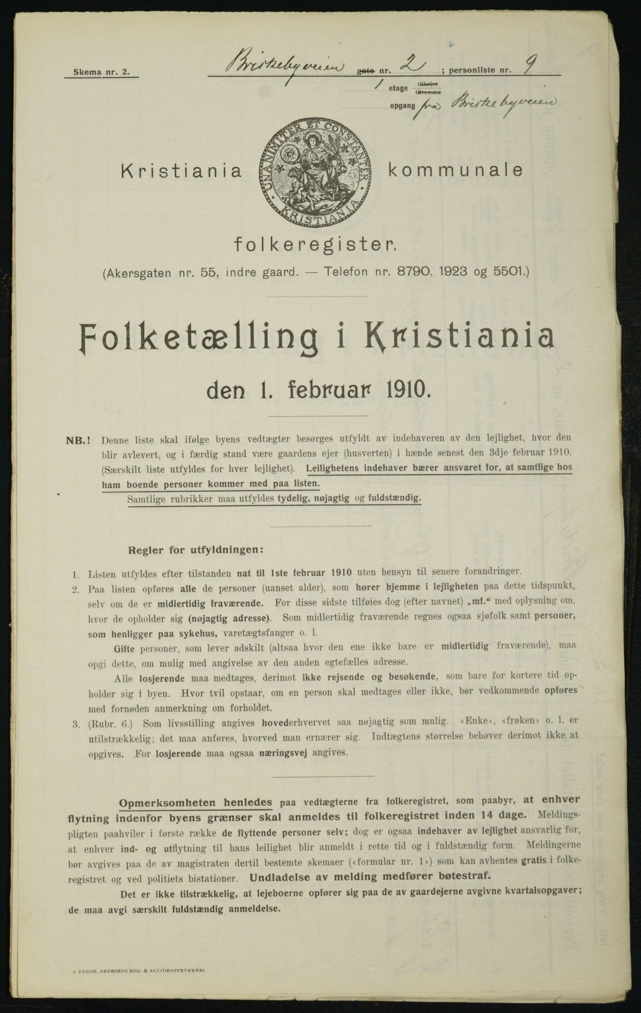 OBA, Municipal Census 1910 for Kristiania, 1910, p. 8827