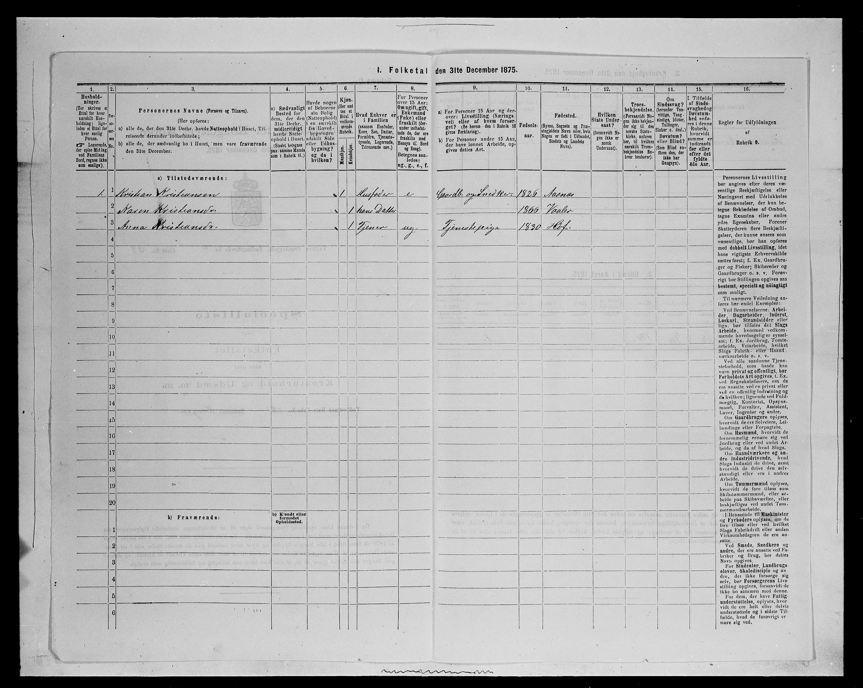 SAH, 1875 census for 0426P Våler, 1875, p. 570