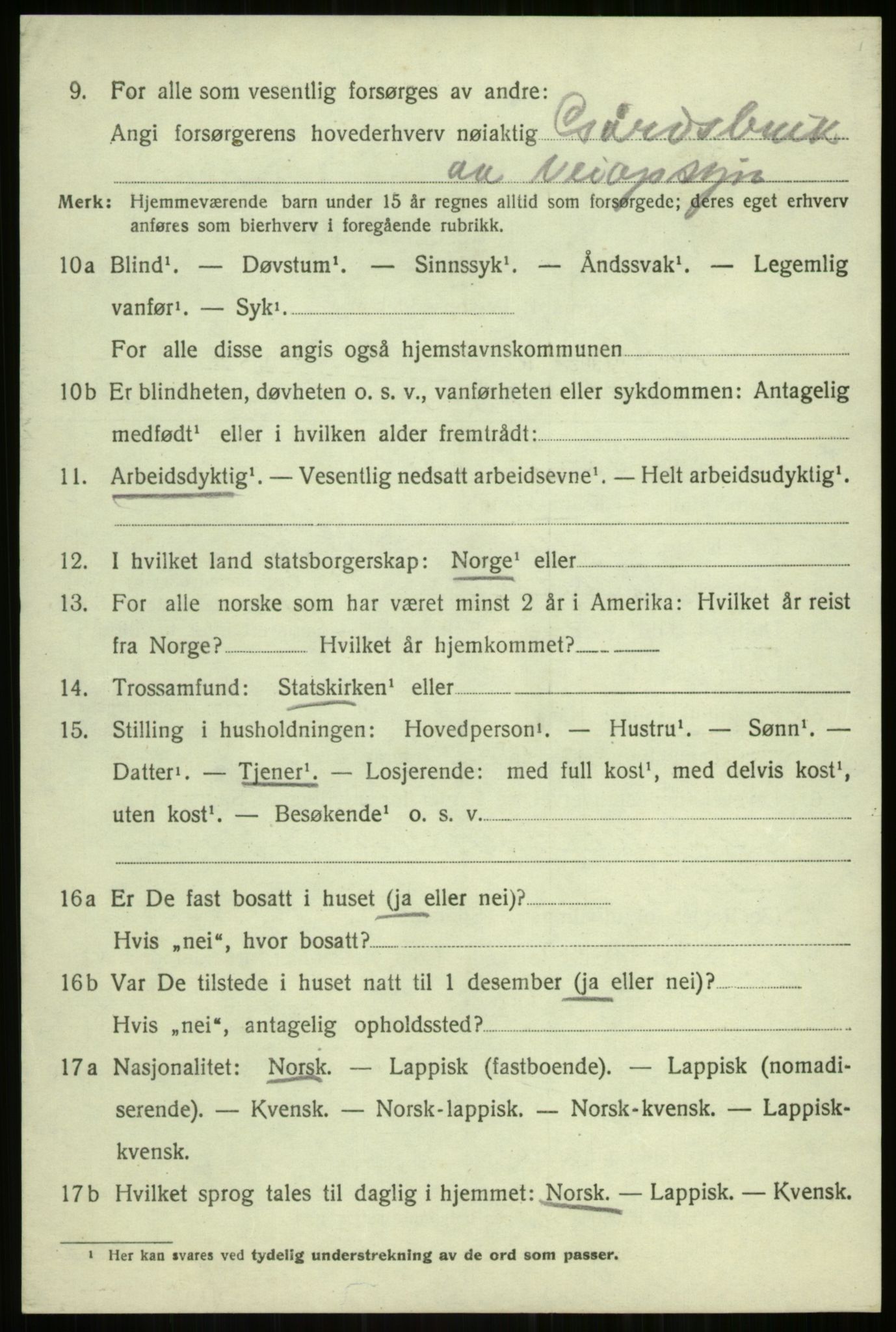 SATØ, 1920 census for Balsfjord, 1920, p. 4503