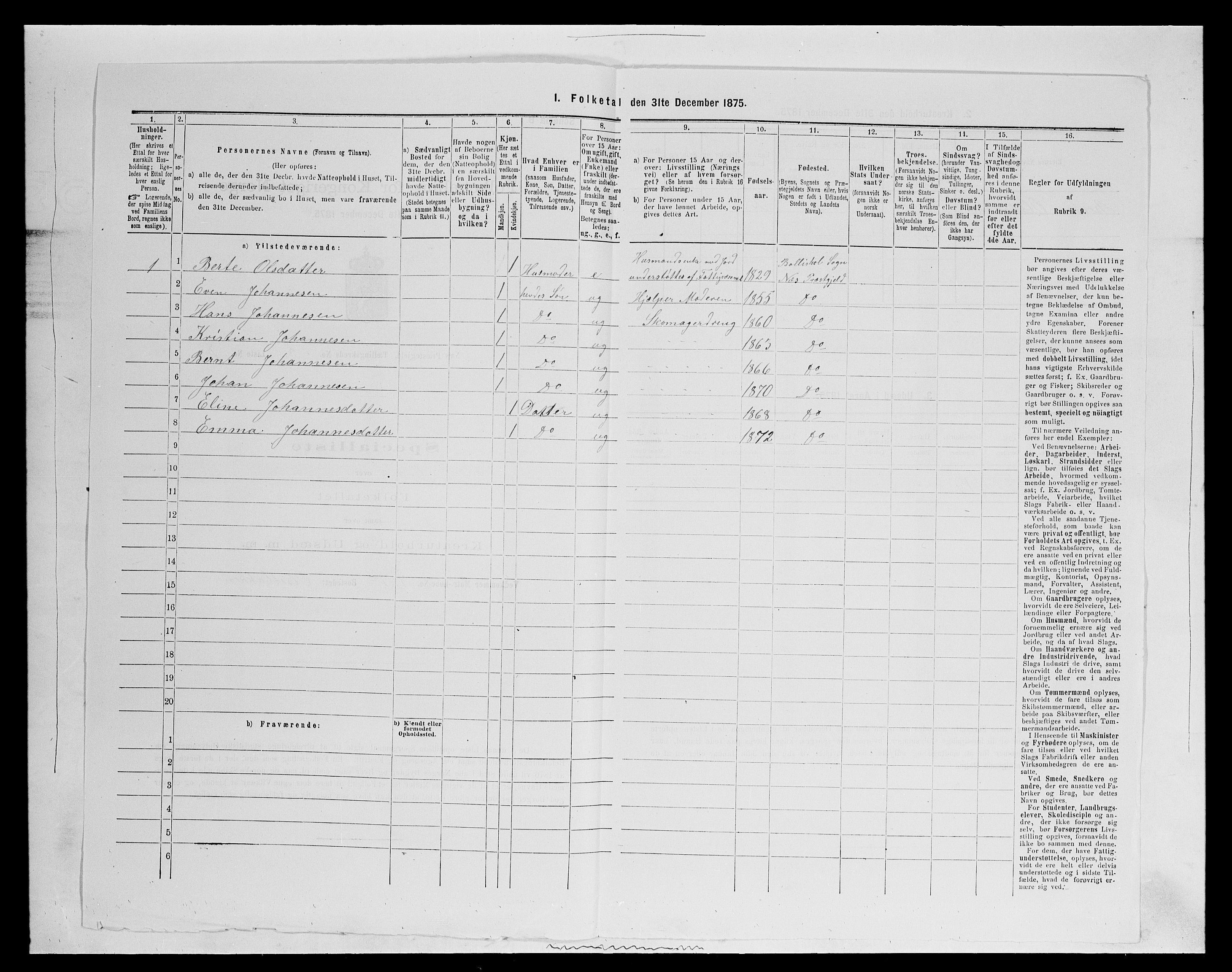 SAH, 1875 census for 0411P Nes, 1875, p. 803