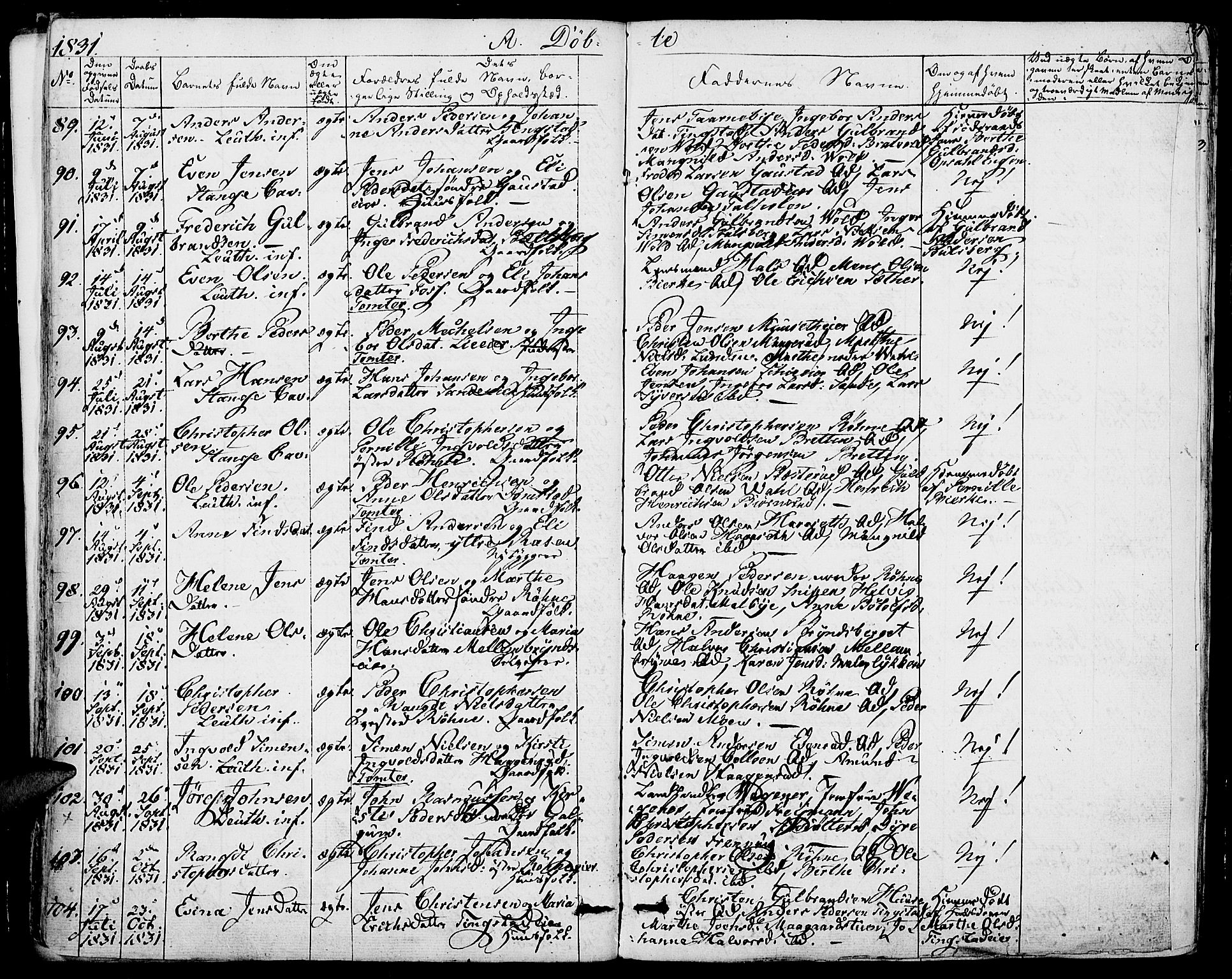 Romedal prestekontor, AV/SAH-PREST-004/K/L0003: Parish register (official) no. 3, 1829-1846, p. 22