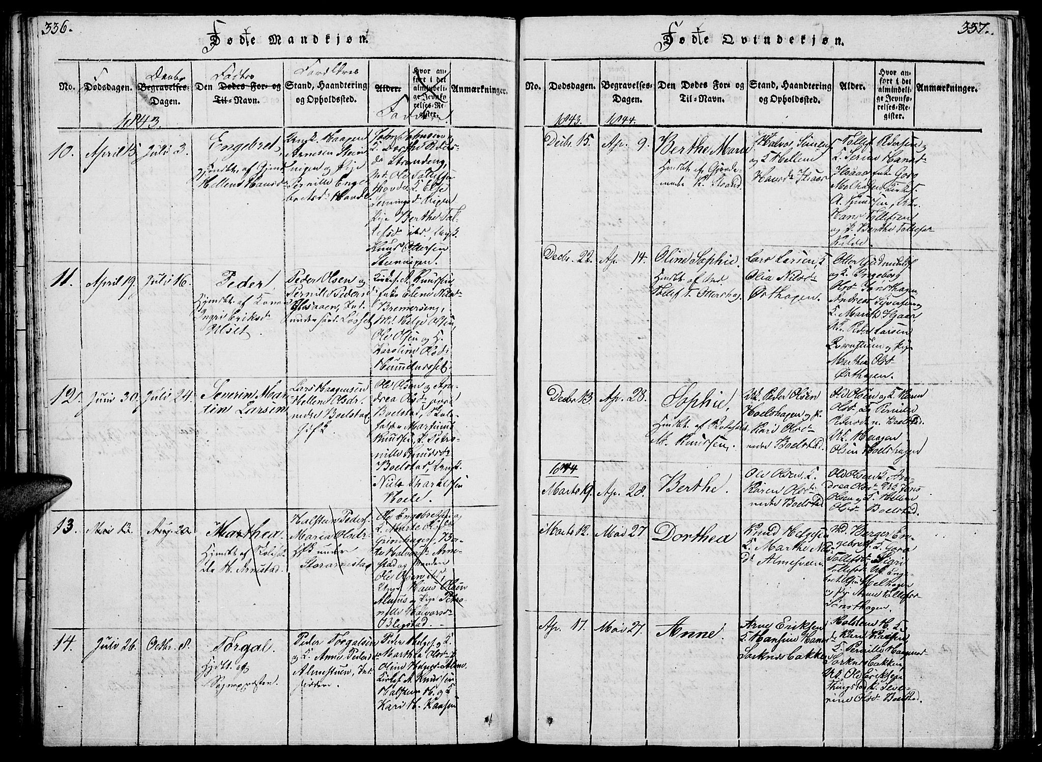 Åmot prestekontor, Hedmark, SAH/PREST-056/H/Ha/Hab/L0001: Parish register (copy) no. 1, 1815-1847, p. 336-337