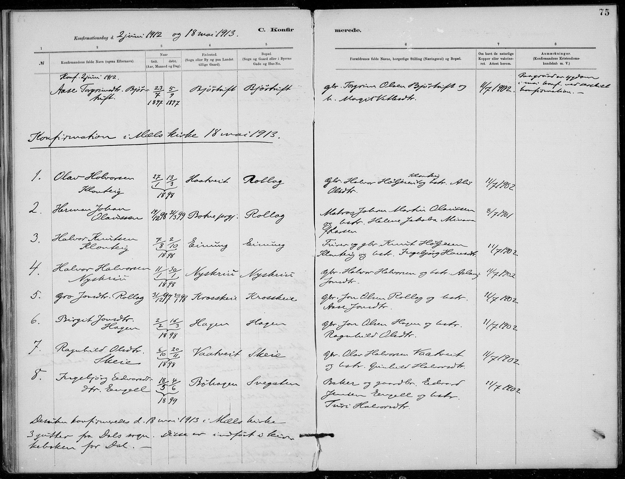 Tinn kirkebøker, SAKO/A-308/F/Fb/L0002: Parish register (official) no. II 2, 1878-1917, p. 75