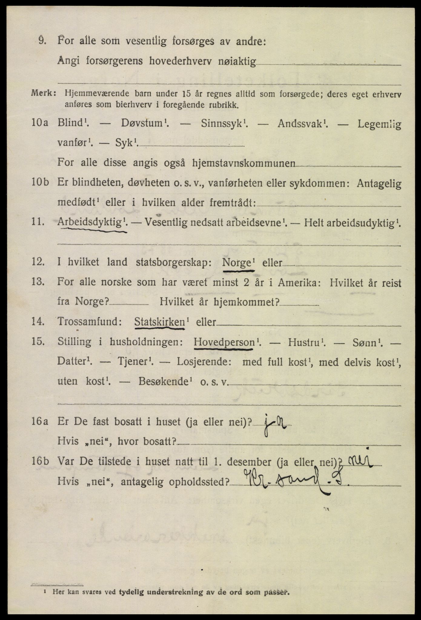 SAK, 1920 census for Evje, 1920, p. 639