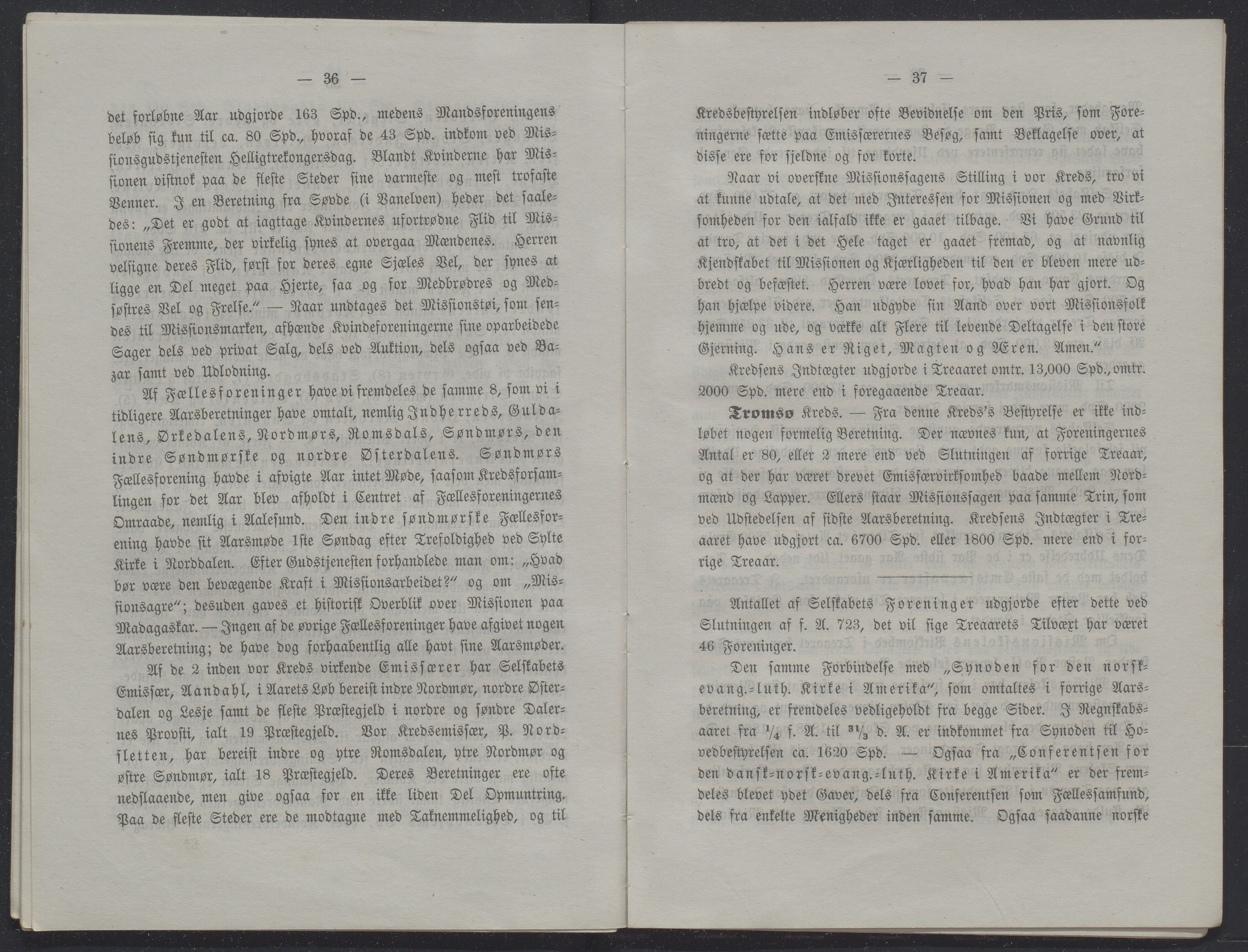 Det Norske Misjonsselskap - hovedadministrasjonen, VID/MA-A-1045/D/Db/Dba/L0338/0001: Beretninger, Bøker, Skrifter o.l   / Årsberetninger 31, 1873, p. 36-37