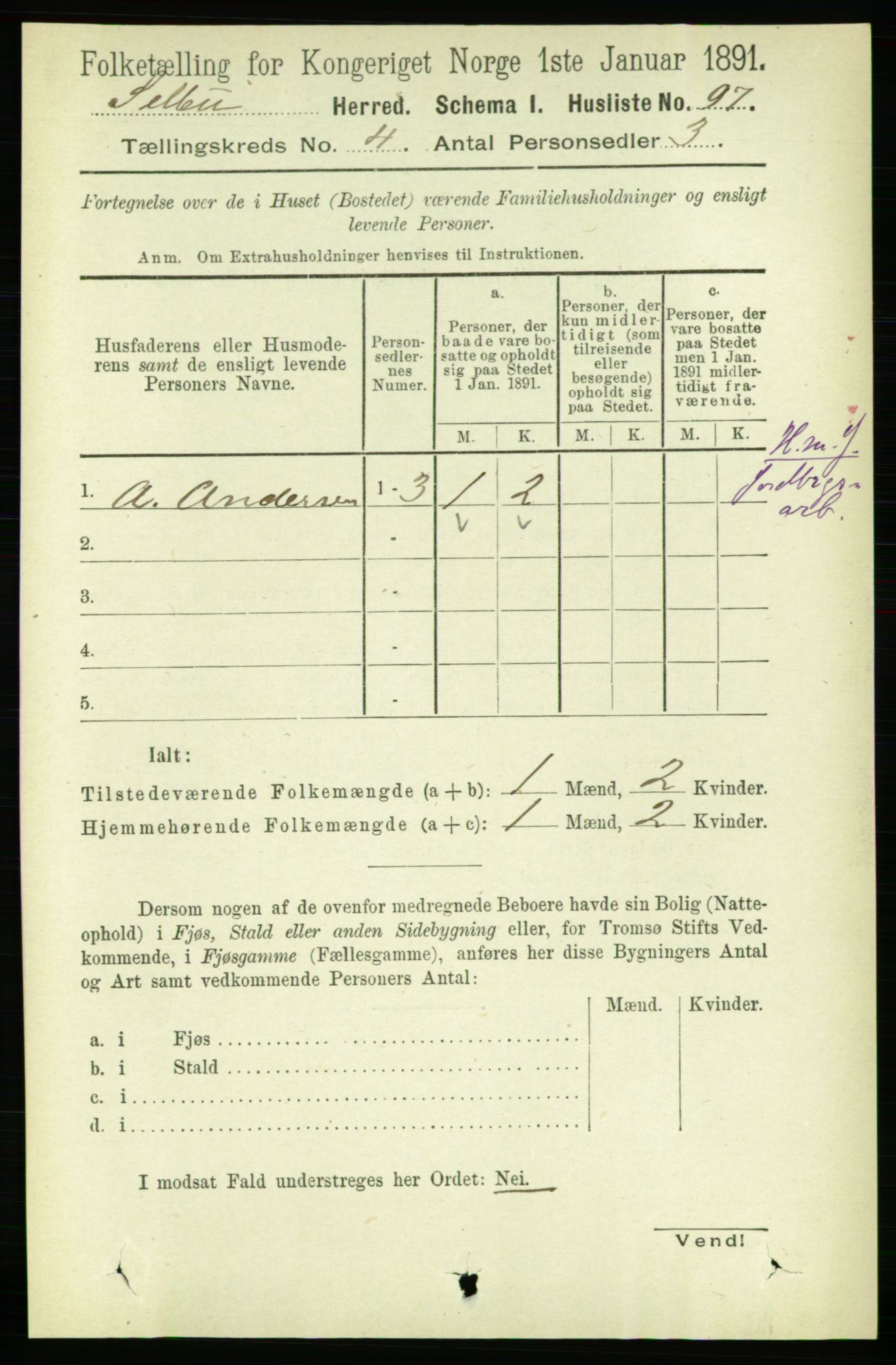 RA, 1891 census for 1664 Selbu, 1891, p. 1057