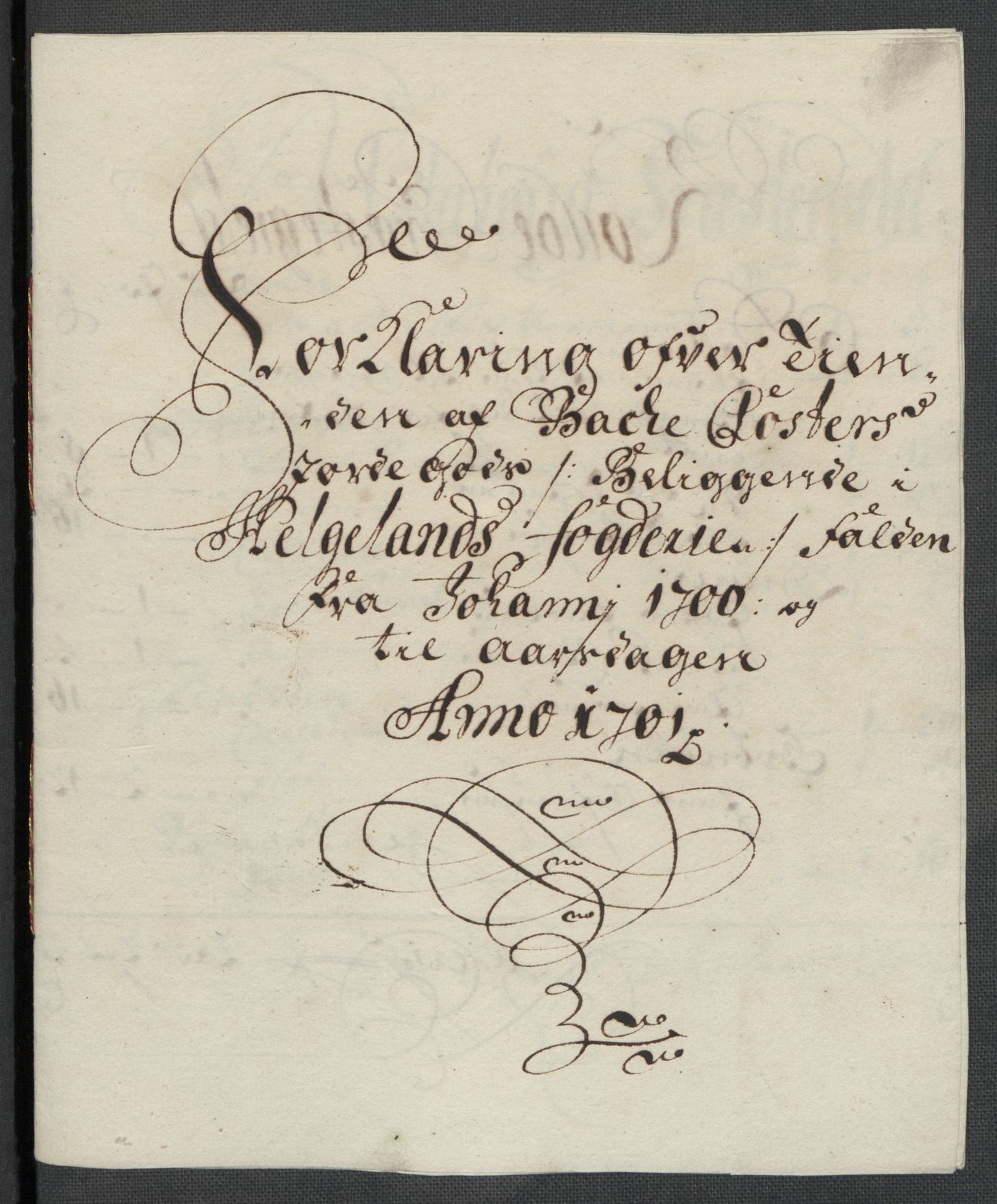 Rentekammeret inntil 1814, Reviderte regnskaper, Fogderegnskap, RA/EA-4092/R65/L4507: Fogderegnskap Helgeland, 1699-1701, p. 286