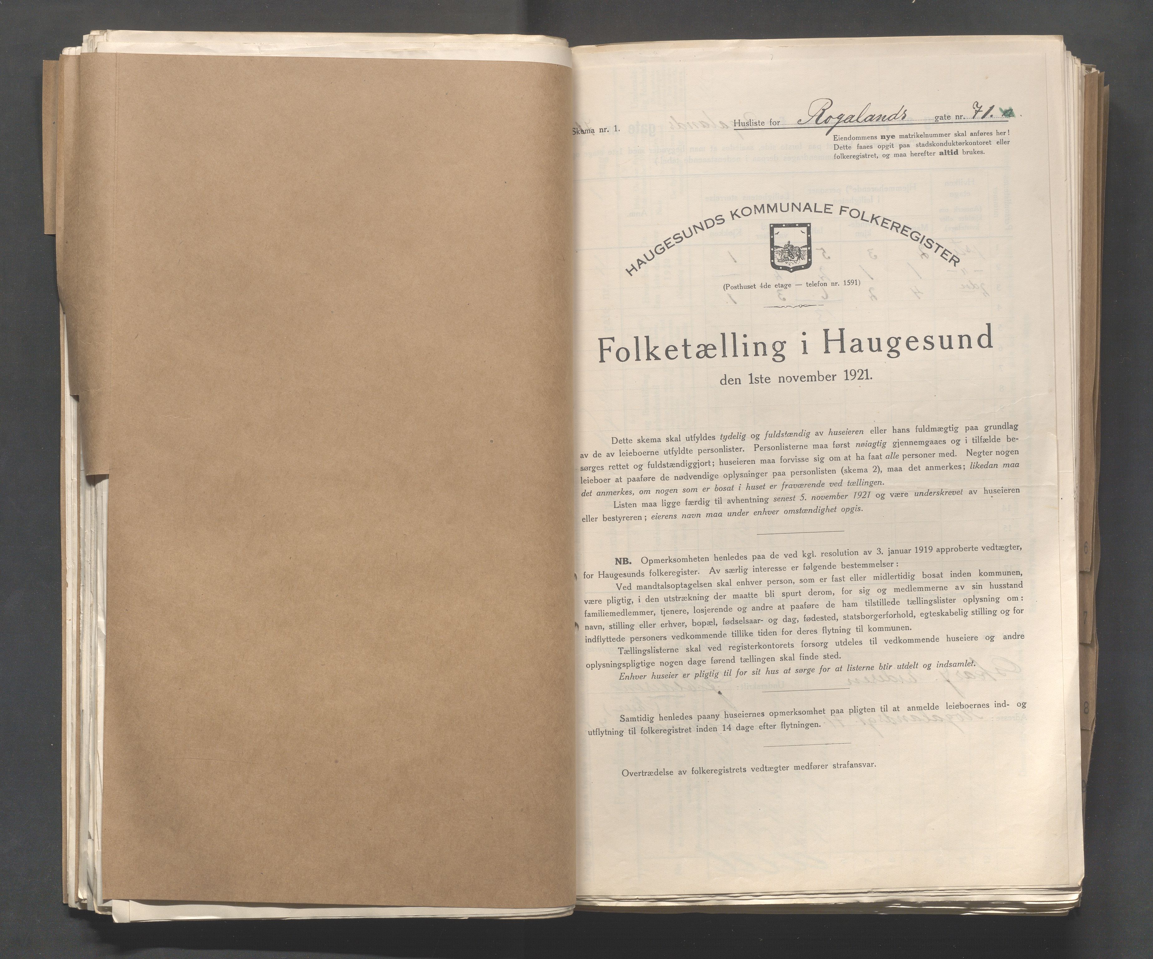 IKAR, Local census 1.11.1921 for Haugesund, 1921, p. 3276
