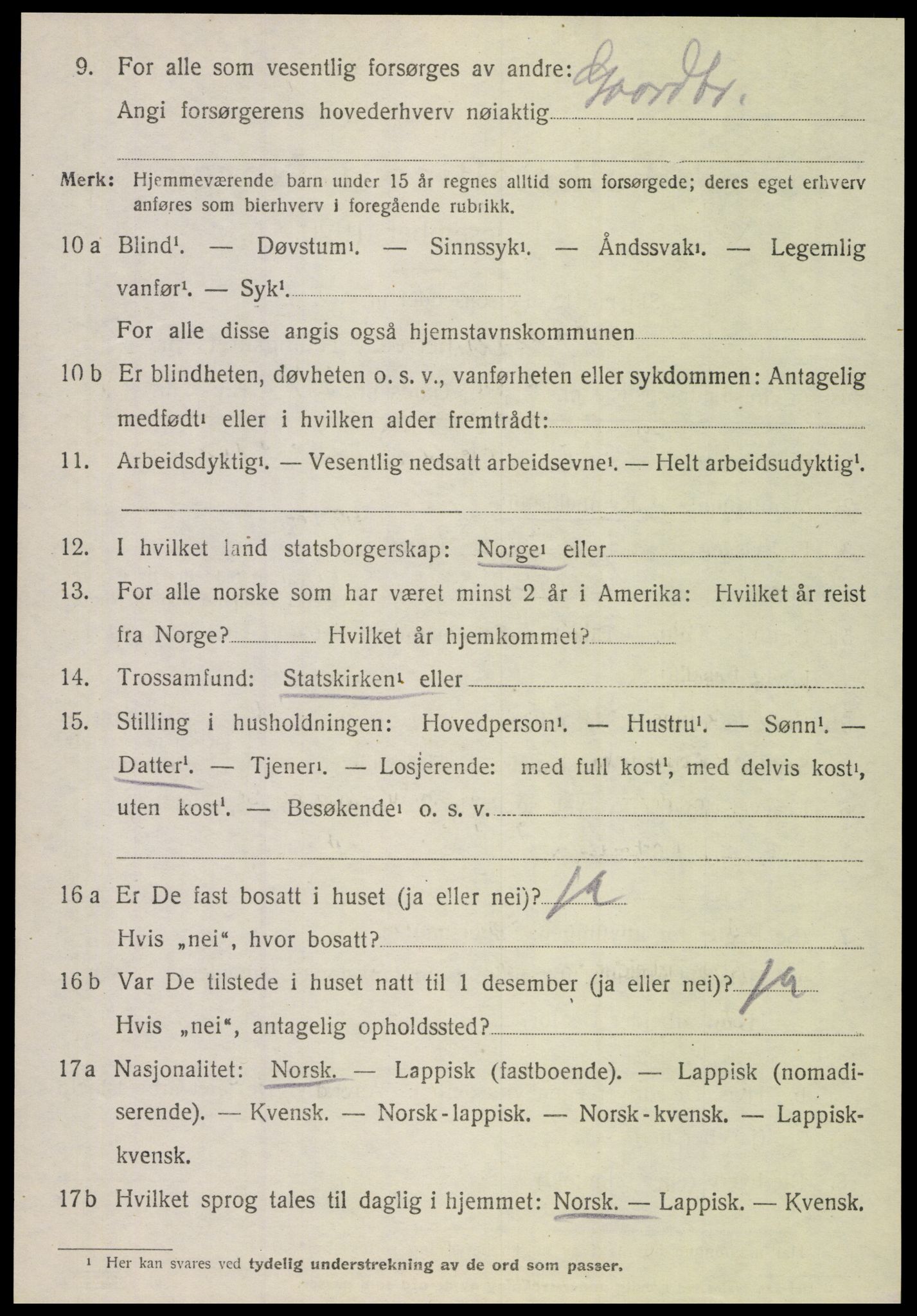 SAT, 1920 census for Steigen, 1920, p. 1937