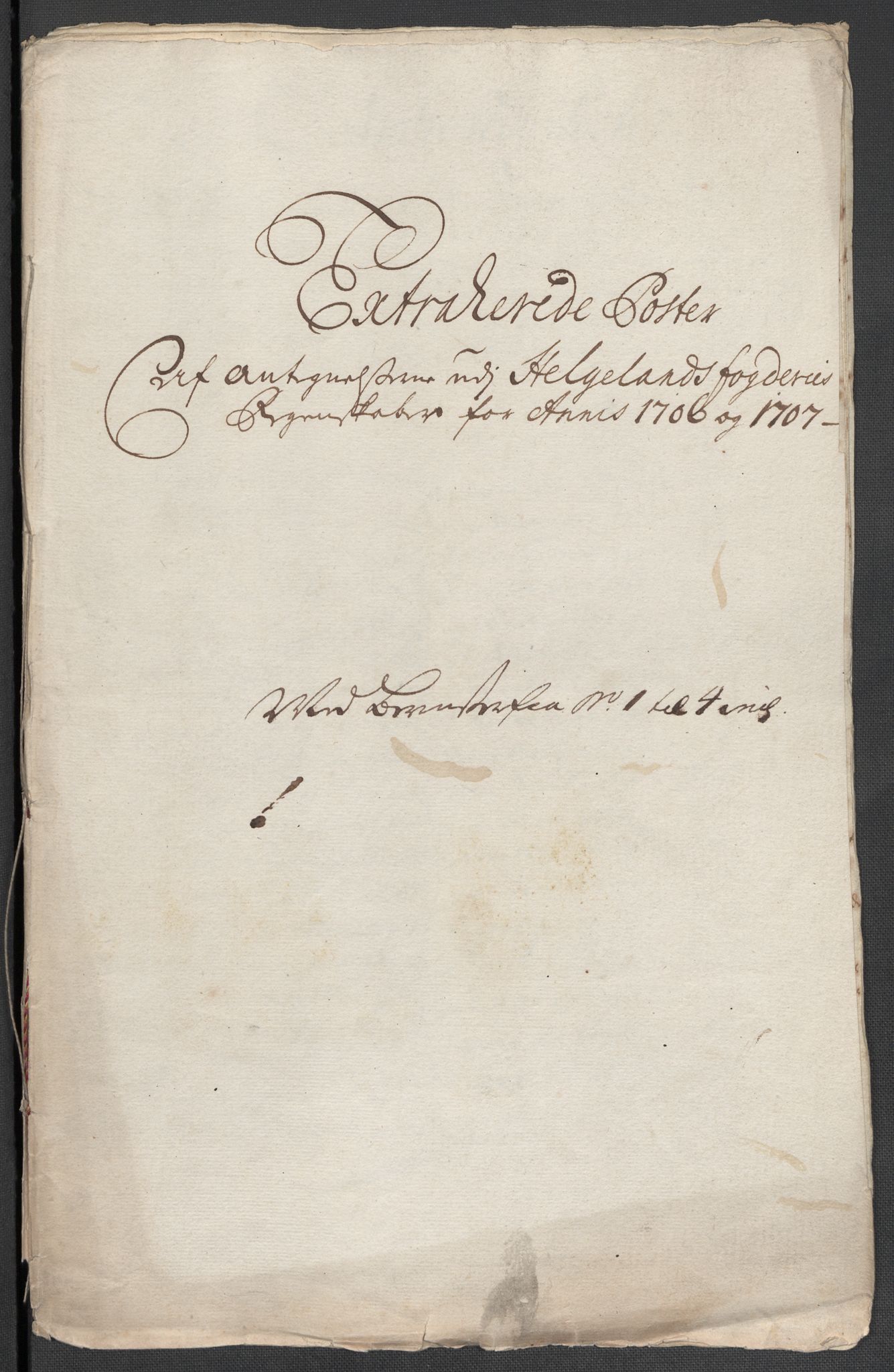 Rentekammeret inntil 1814, Reviderte regnskaper, Fogderegnskap, RA/EA-4092/R65/L4509: Fogderegnskap Helgeland, 1706-1707, p. 313