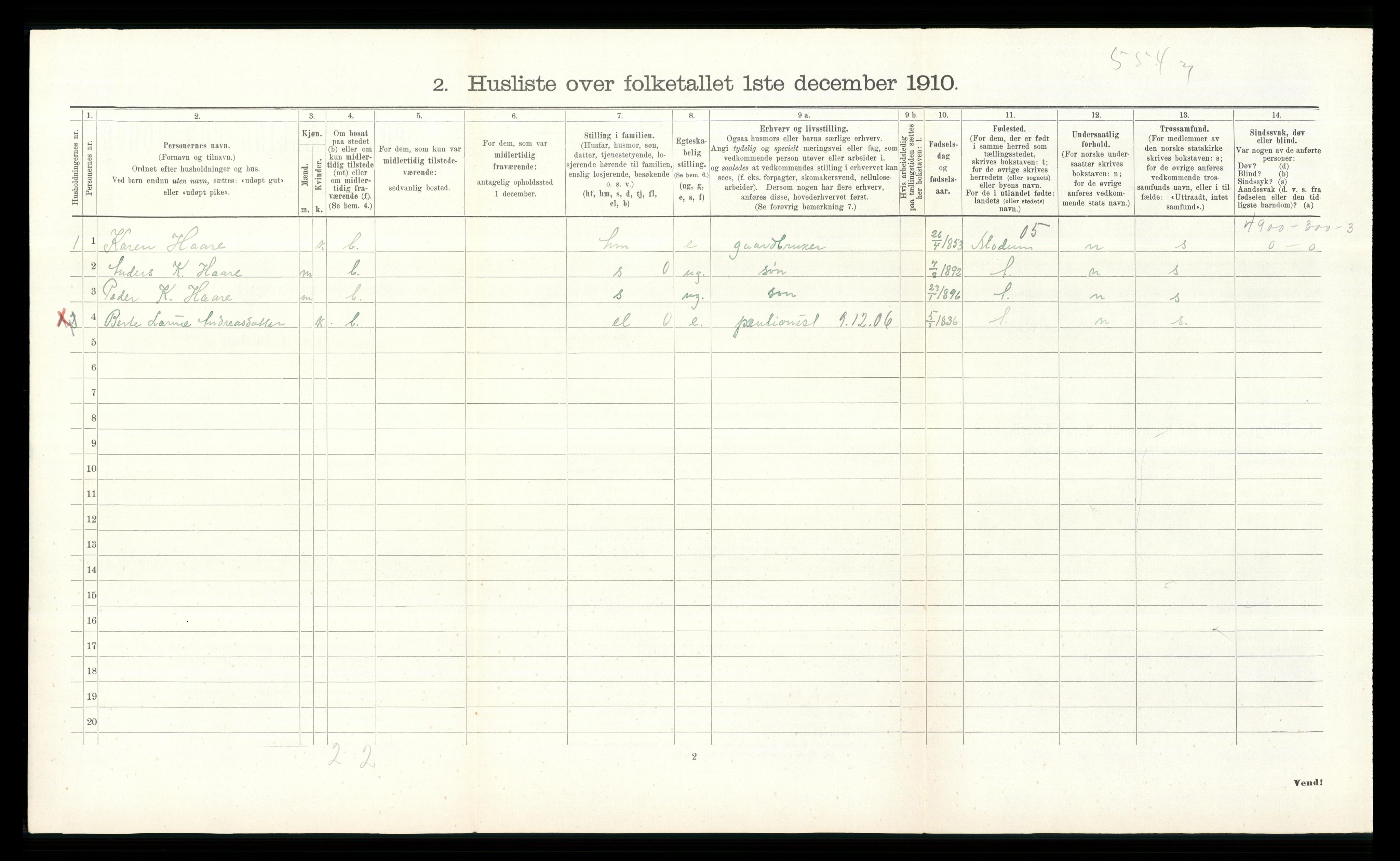 RA, 1910 census for Øvre Eiker, 1910, p. 2494