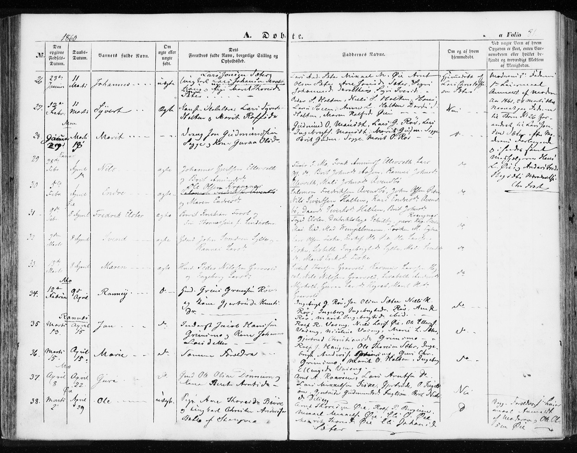 Ministerialprotokoller, klokkerbøker og fødselsregistre - Møre og Romsdal, SAT/A-1454/595/L1044: Parish register (official) no. 595A06, 1852-1863, p. 81