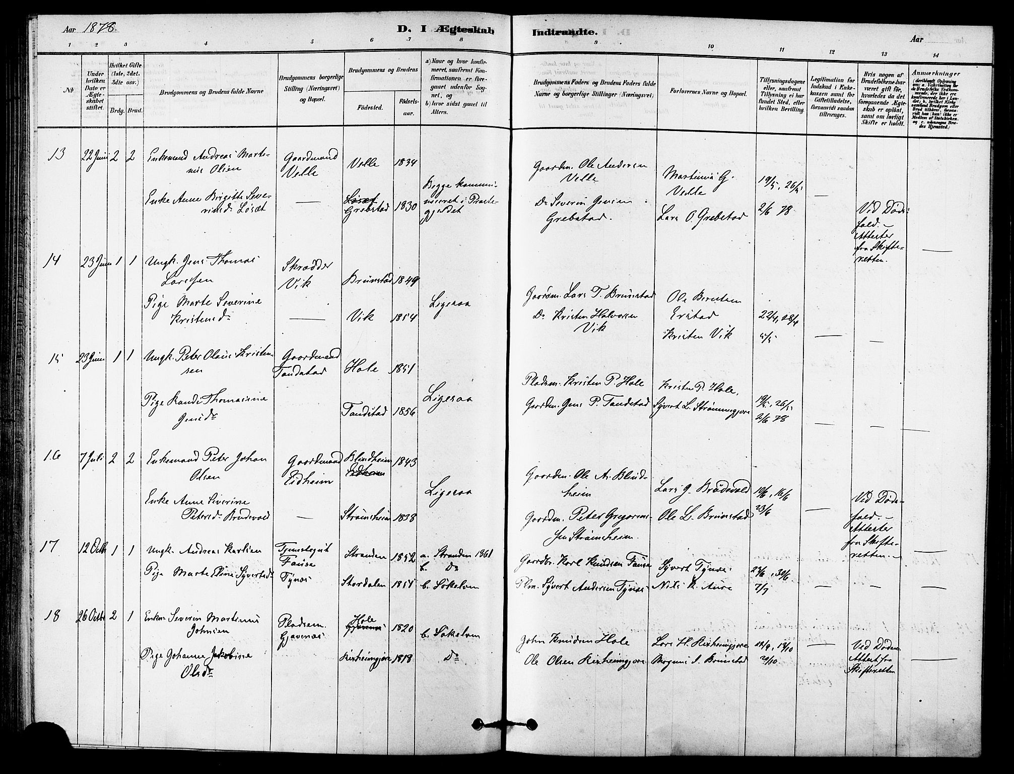 Ministerialprotokoller, klokkerbøker og fødselsregistre - Møre og Romsdal, AV/SAT-A-1454/523/L0334: Parish register (official) no. 523A01, 1878-1891