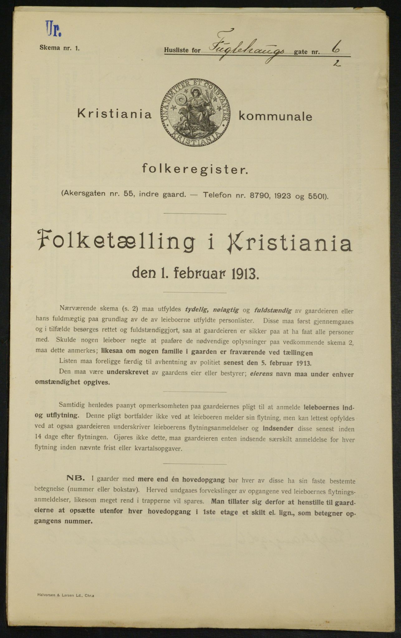 OBA, Municipal Census 1913 for Kristiania, 1913, p. 28497