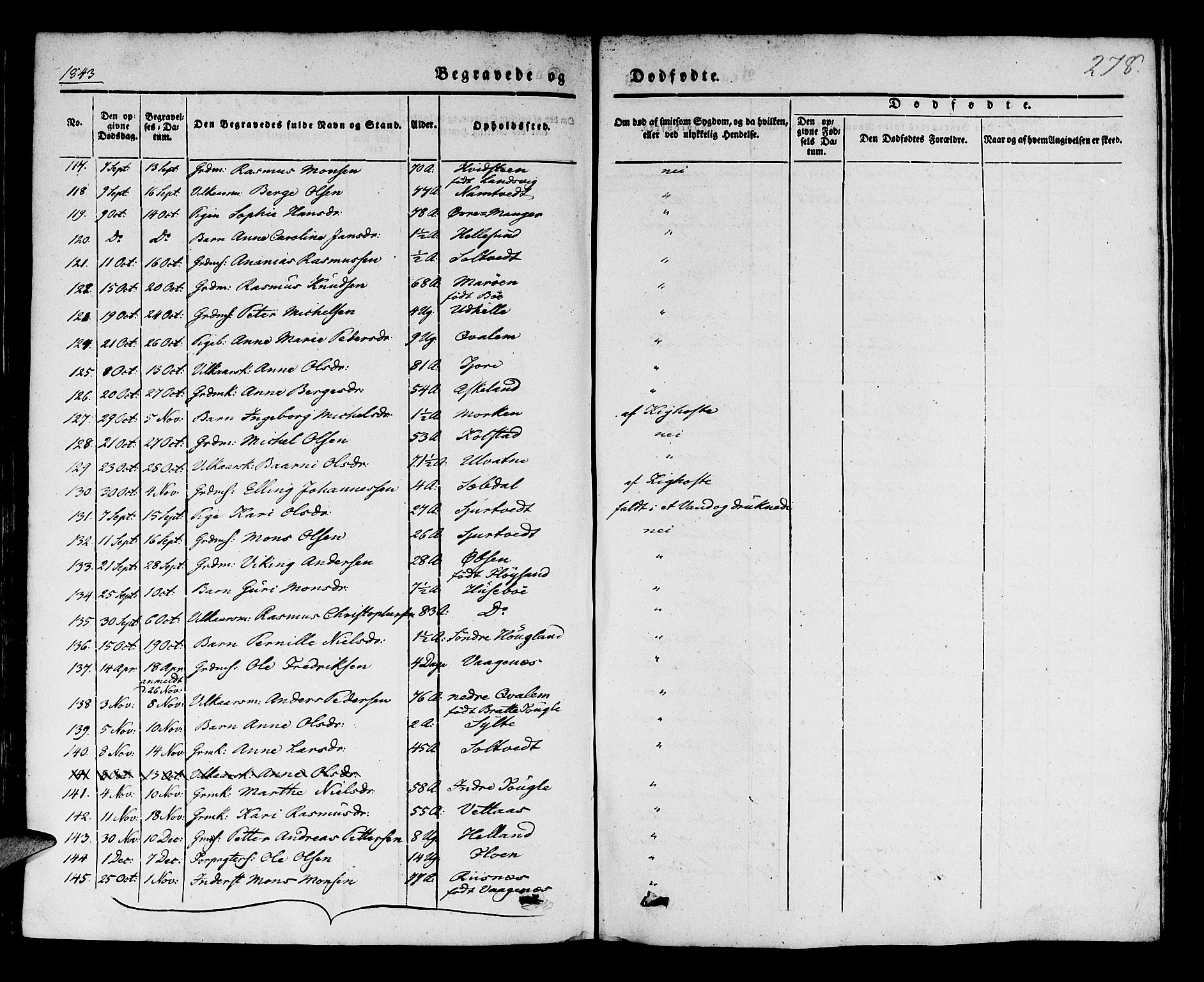 Manger sokneprestembete, AV/SAB-A-76801/H/Haa: Parish register (official) no. A 5, 1839-1848, p. 278