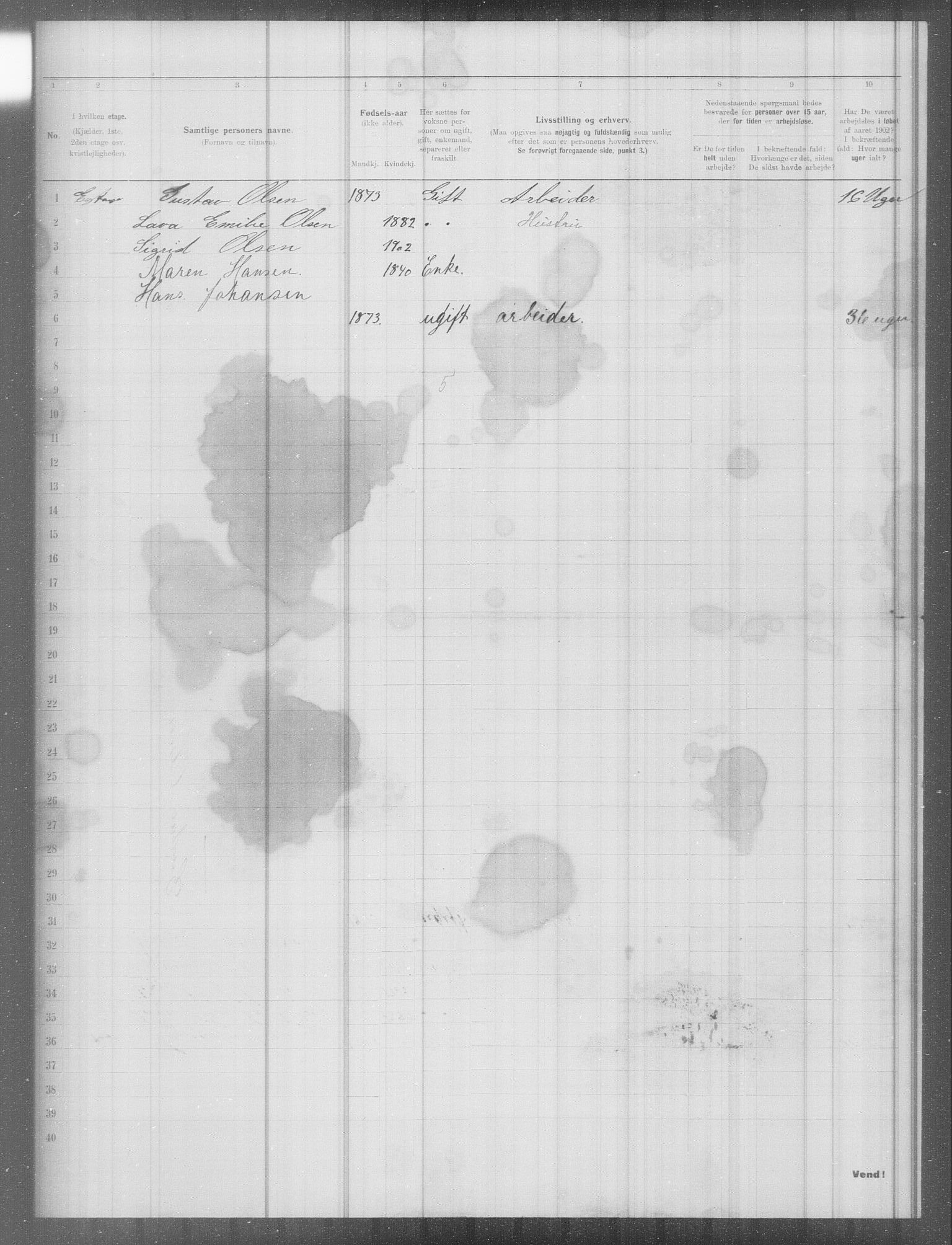 OBA, Municipal Census 1902 for Kristiania, 1902, p. 5494