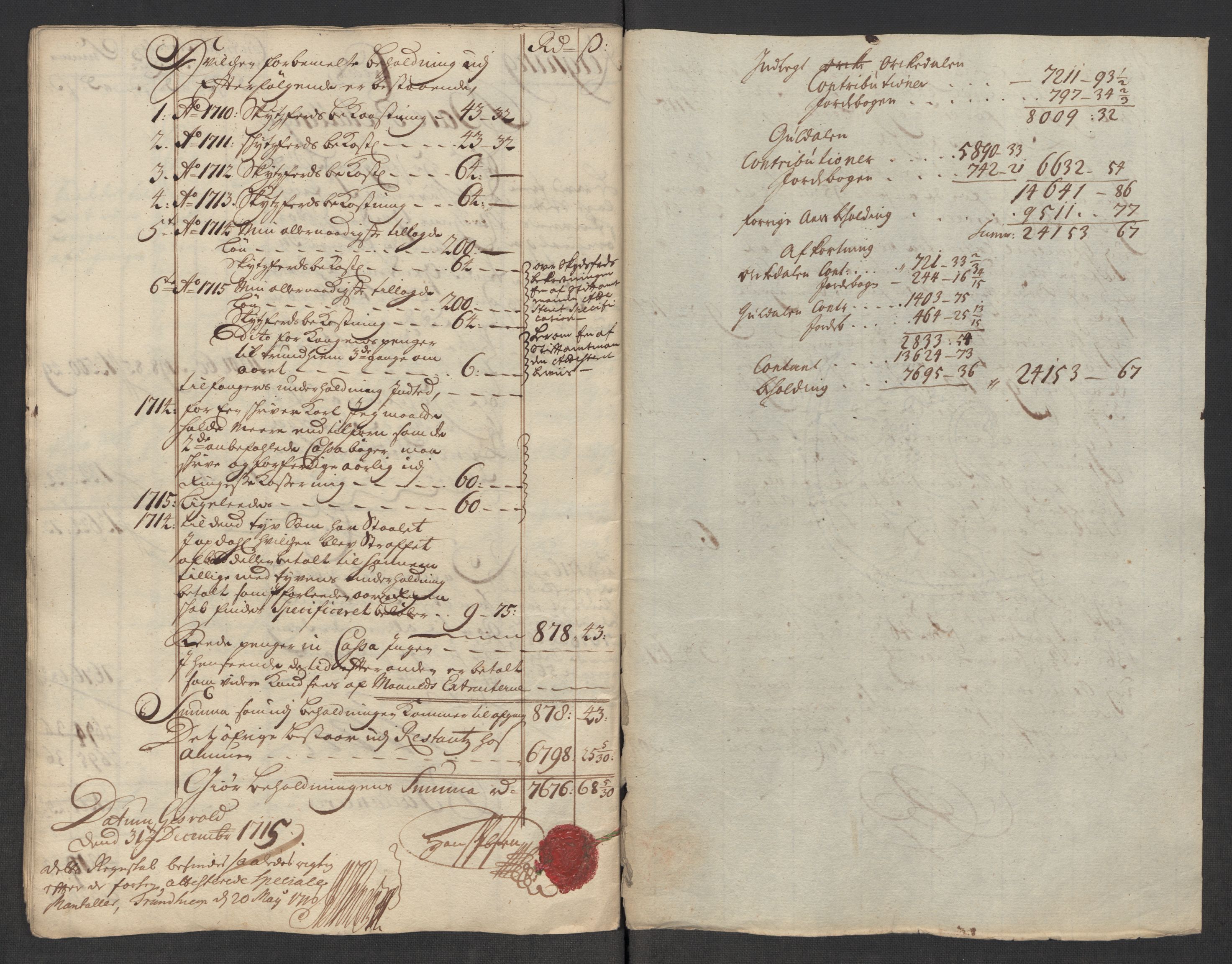 Rentekammeret inntil 1814, Reviderte regnskaper, Fogderegnskap, AV/RA-EA-4092/R60/L3966: Fogderegnskap Orkdal og Gauldal, 1715, p. 19