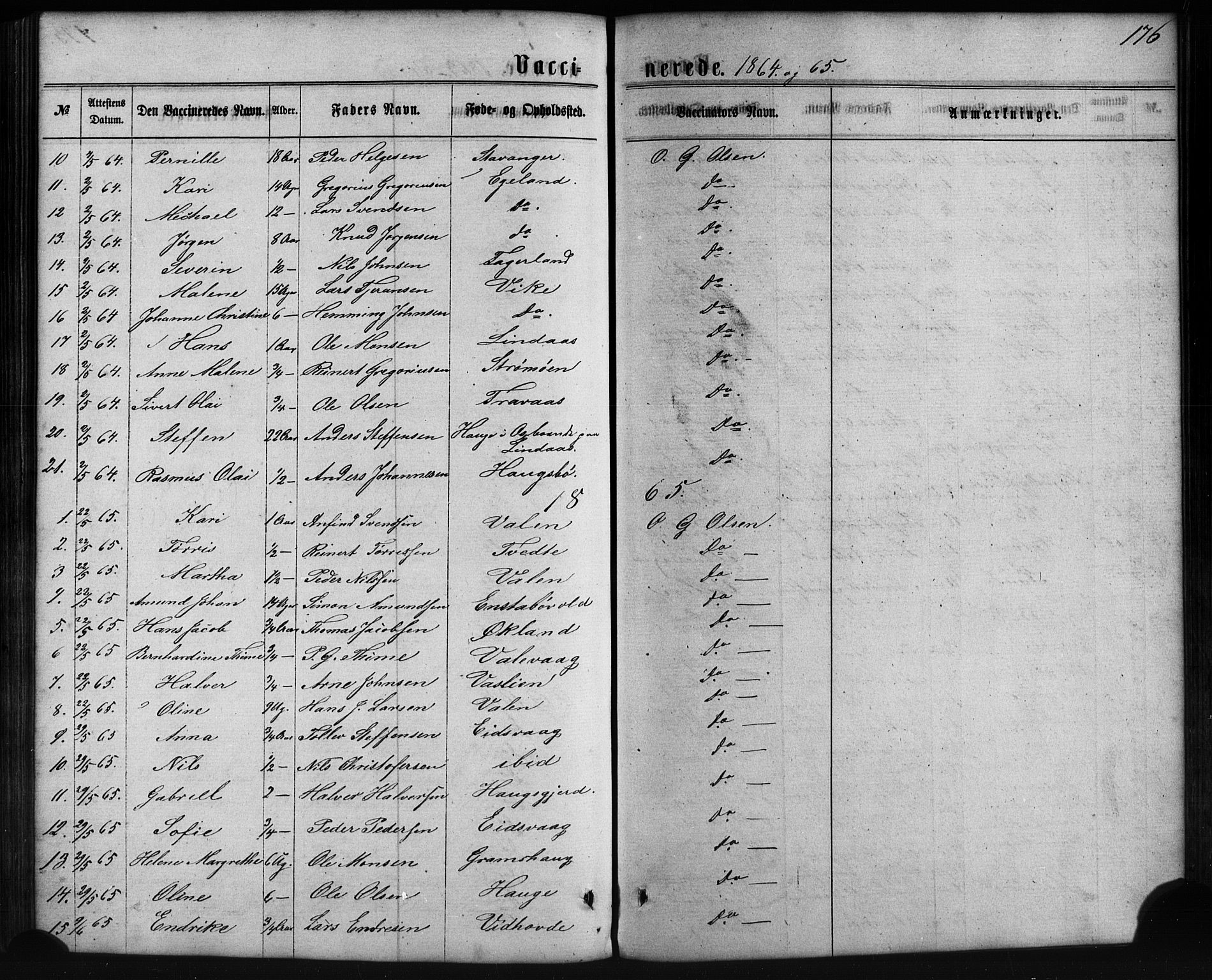Sveio Sokneprestembete, SAB/A-78501/H/Haa: Parish register (official) no. C 1, 1862-1880, p. 176
