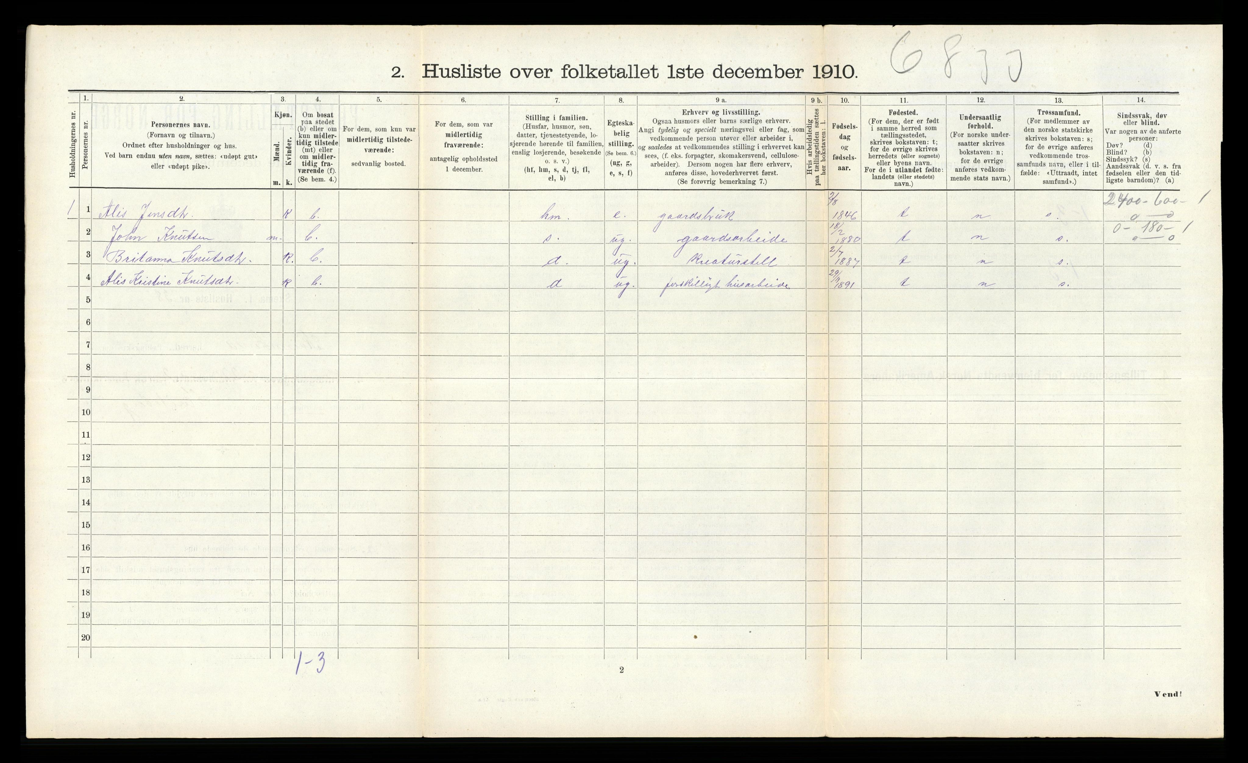 RA, 1910 census for Kvinnherad, 1910, p. 272