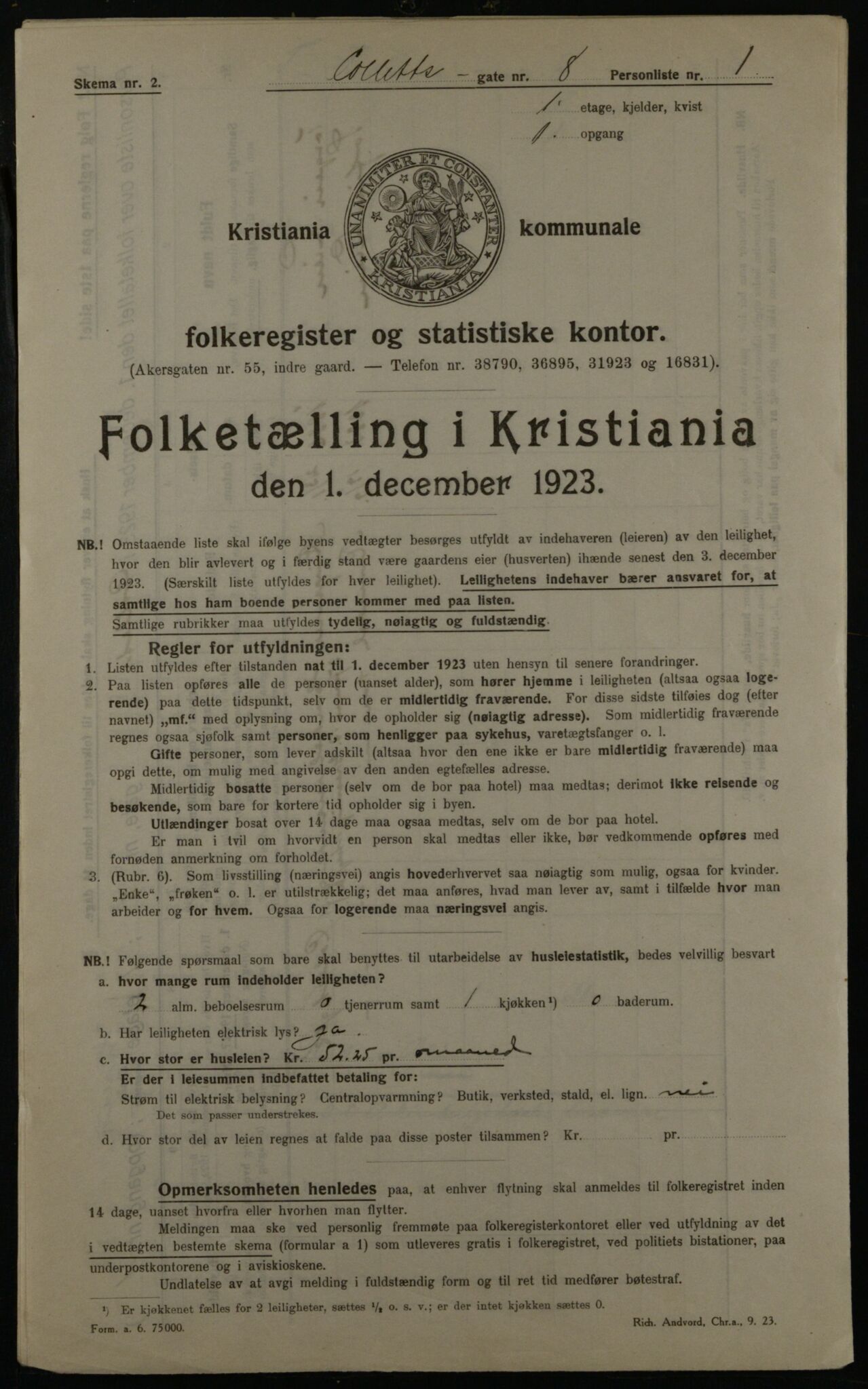 OBA, Municipal Census 1923 for Kristiania, 1923, p. 14750