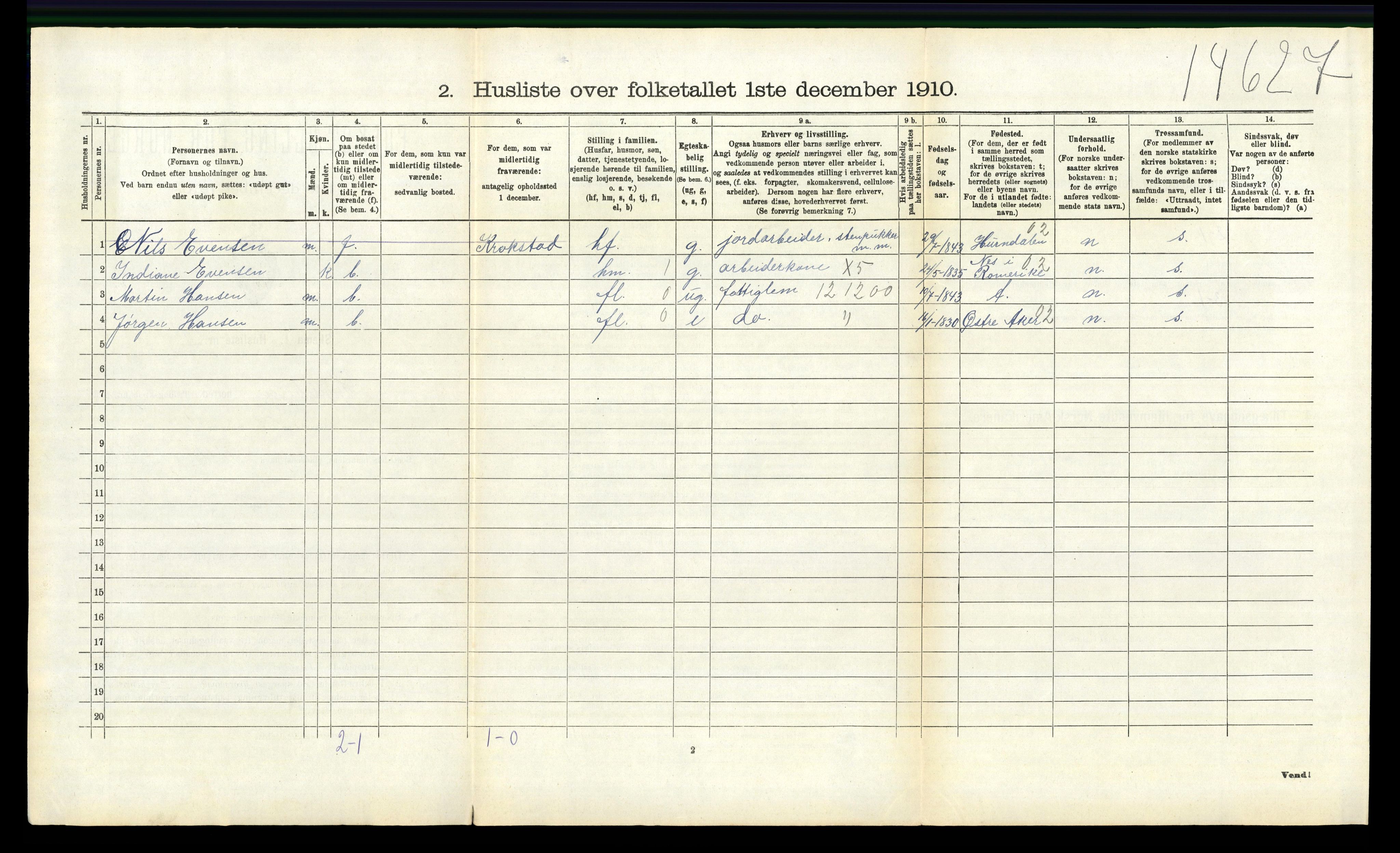 RA, 1910 census for Spydeberg, 1910, p. 158