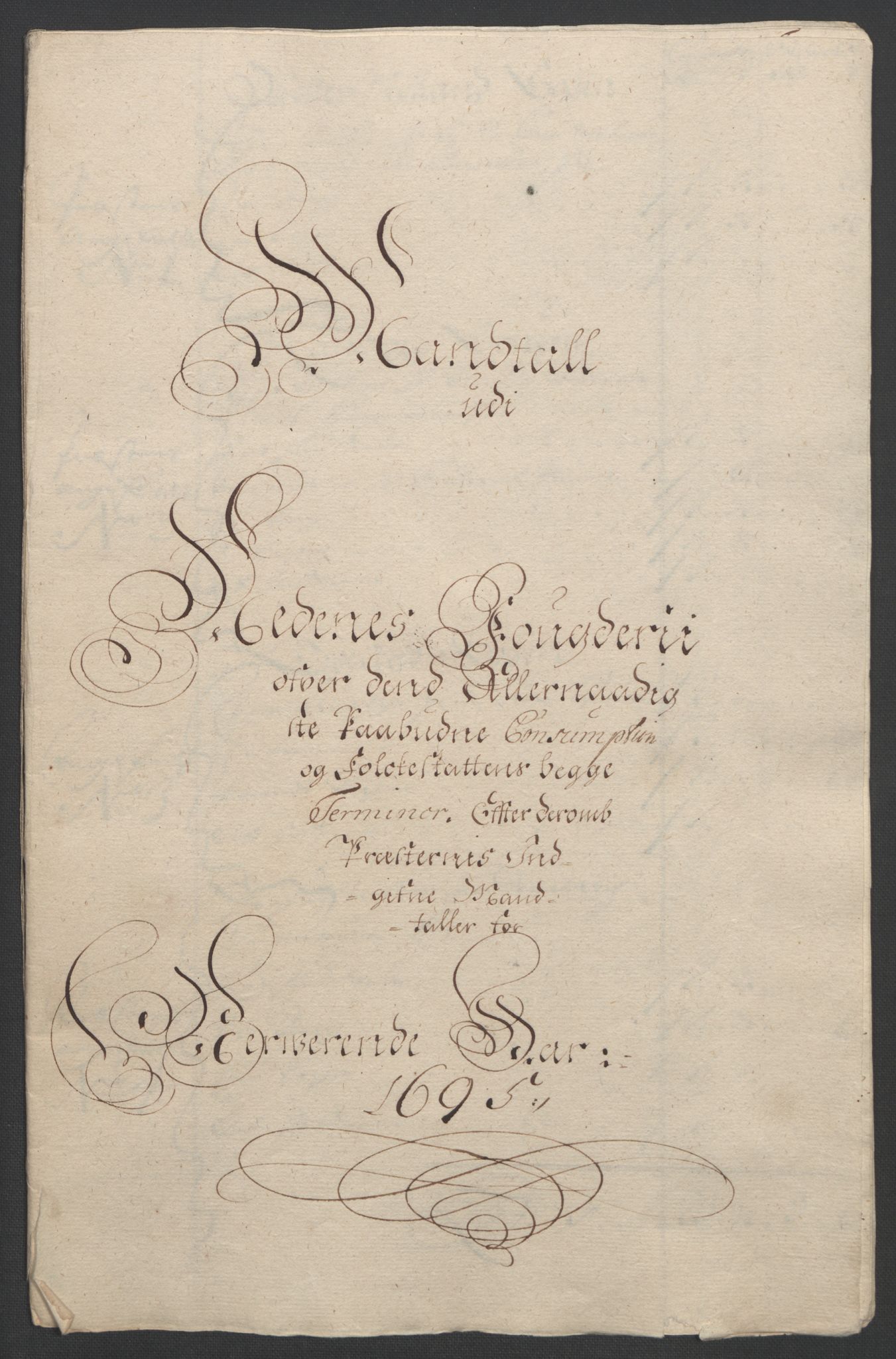 Rentekammeret inntil 1814, Reviderte regnskaper, Fogderegnskap, RA/EA-4092/R39/L2312: Fogderegnskap Nedenes, 1693-1695, p. 268