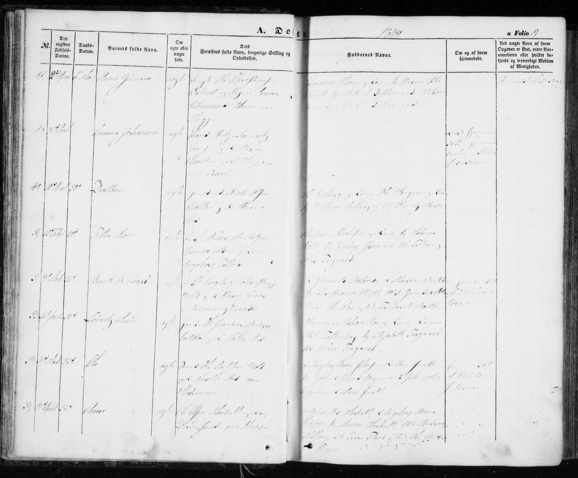 Ministerialprotokoller, klokkerbøker og fødselsregistre - Sør-Trøndelag, AV/SAT-A-1456/606/L0291: Parish register (official) no. 606A06, 1848-1856, p. 19