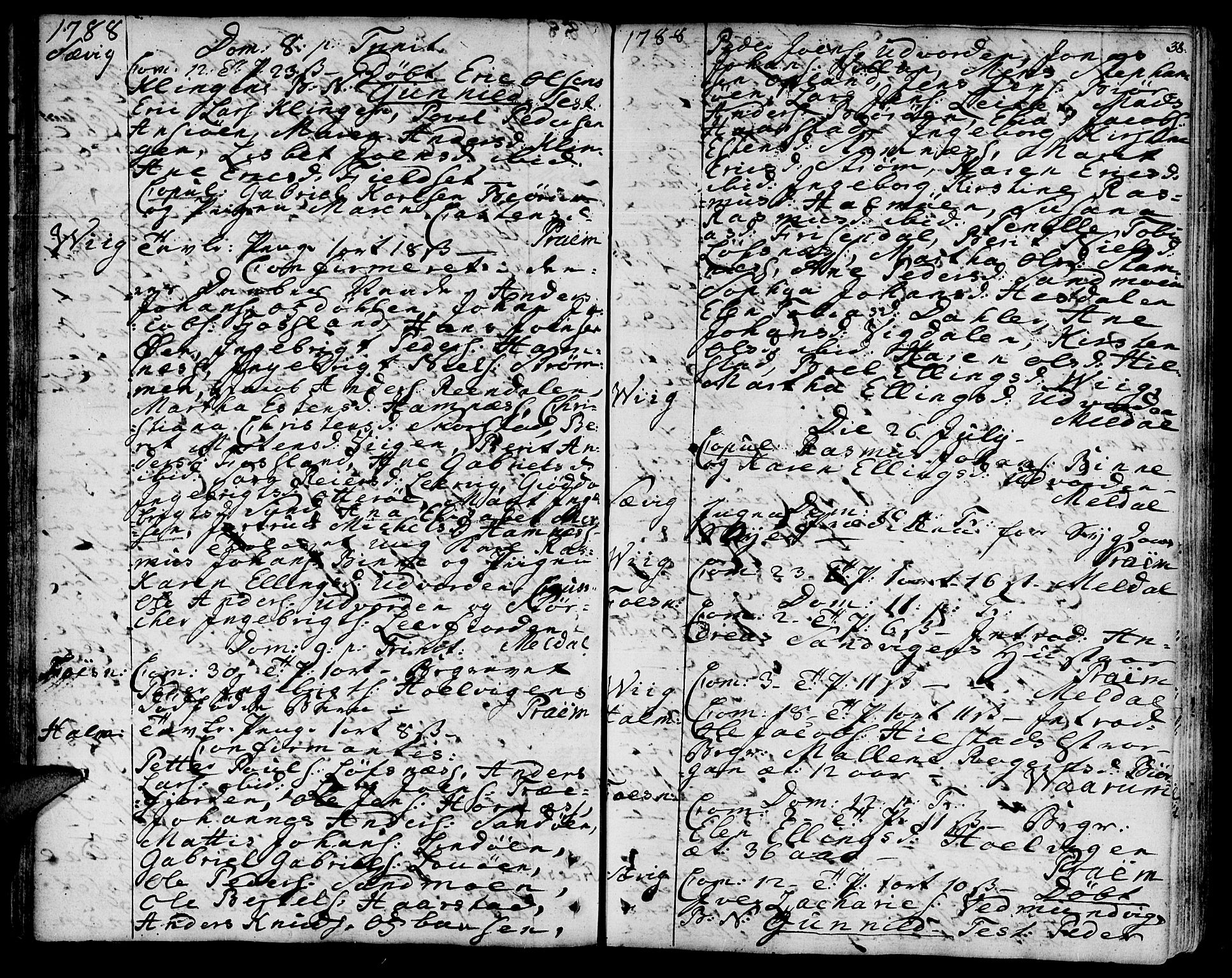 Ministerialprotokoller, klokkerbøker og fødselsregistre - Nord-Trøndelag, AV/SAT-A-1458/773/L0608: Parish register (official) no. 773A02, 1784-1816, p. 38