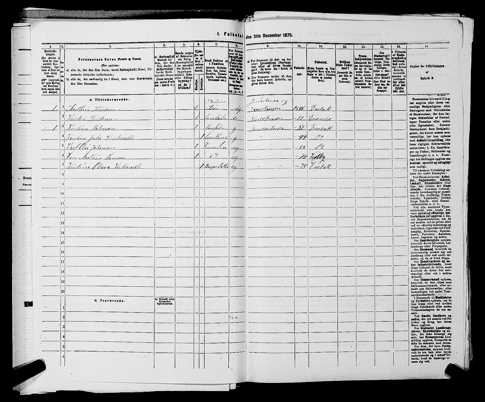 RA, 1875 census for 0229P Enebakk, 1875, p. 146