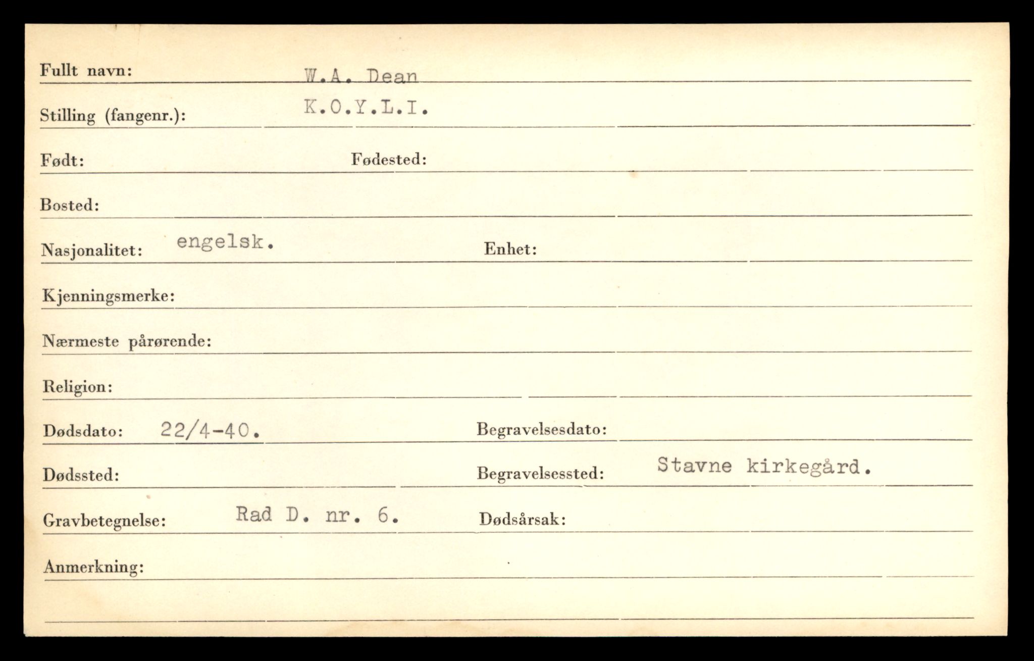 Distriktskontoret for krigsgraver, AV/SAT-A-5030/E/L0005: Kasett/kartotek over falne Britiske og tyske solater, samt andre nasjoners krigsgraver, 1945, p. 1973