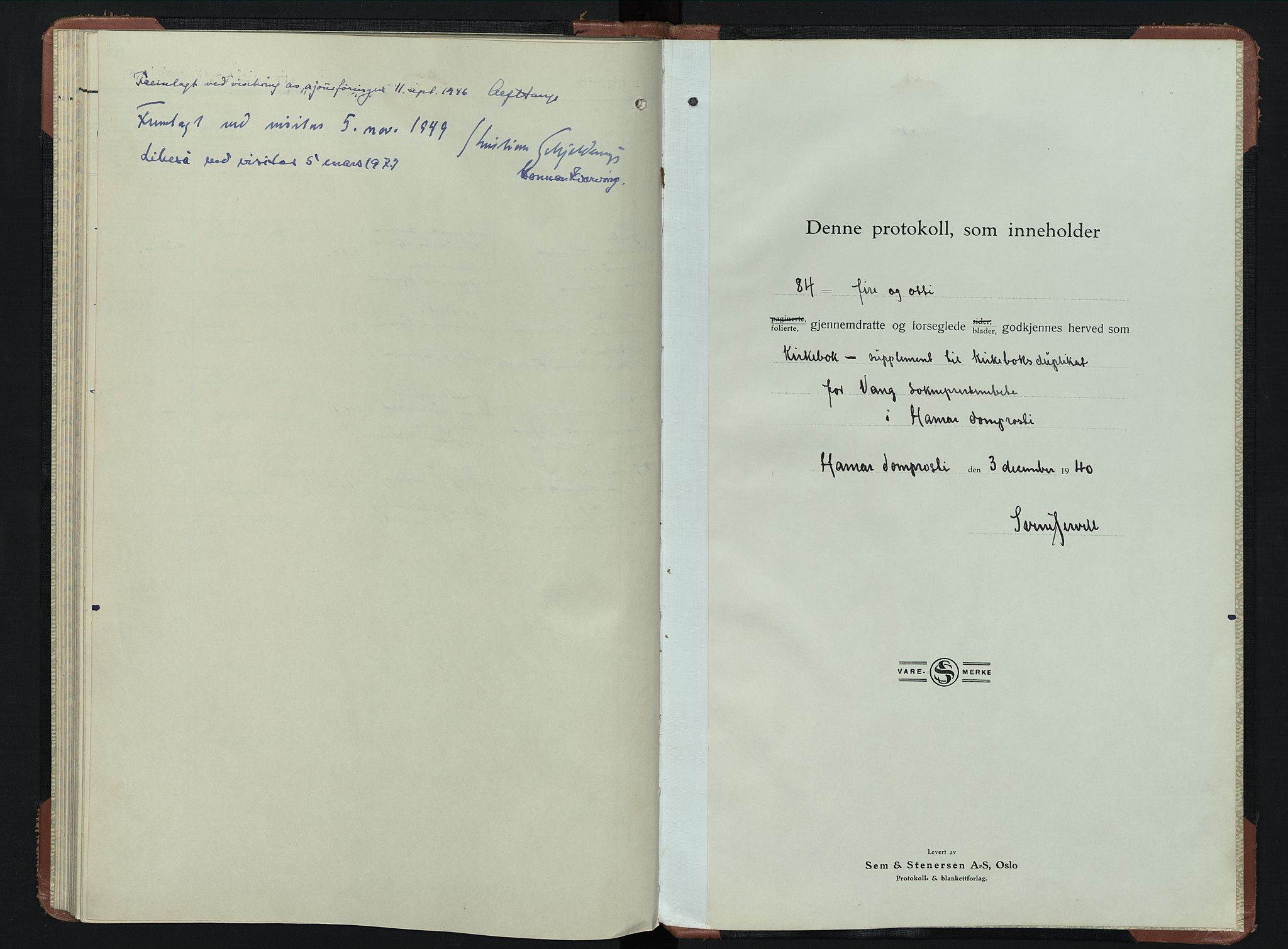 Vang prestekontor, Hedmark, SAH/PREST-008/H/Ha/Hab/L0019: Parish register (copy) no. 19, 1940-1953