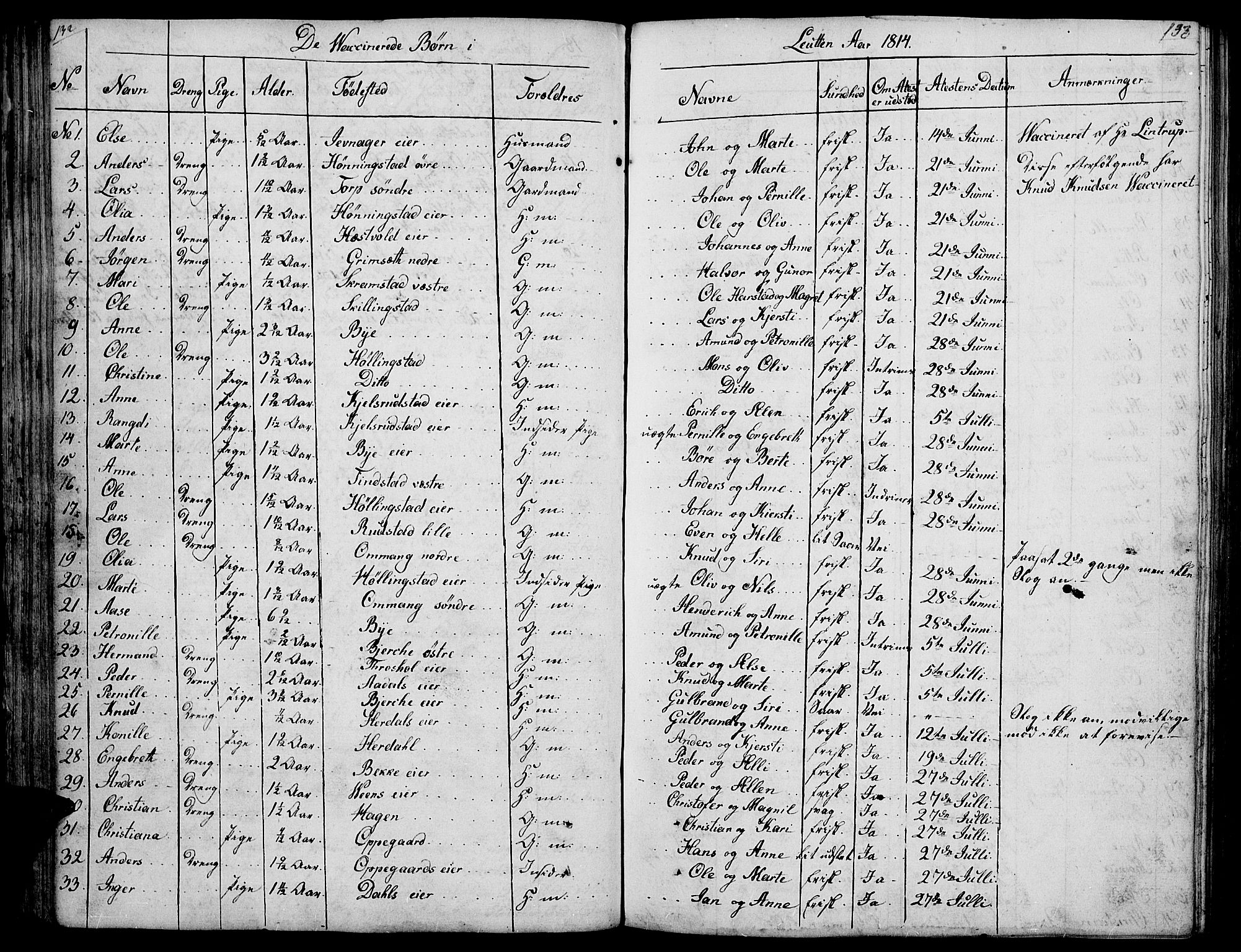 Løten prestekontor, SAH/PREST-022/K/Ka/L0004: Parish register (official) no. 4, 1801-1814, p. 132-133
