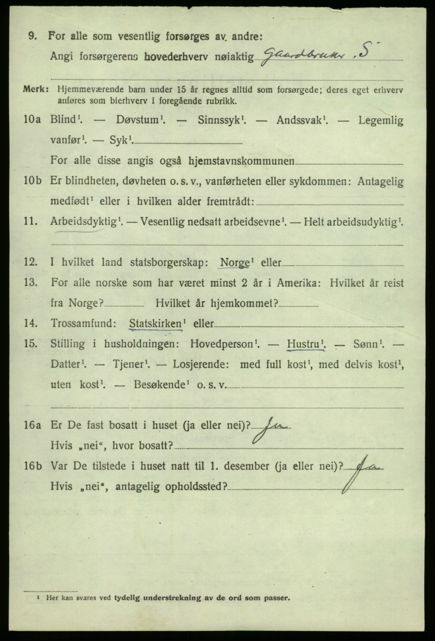 SAB, 1920 census for Vik, 1920, p. 7302