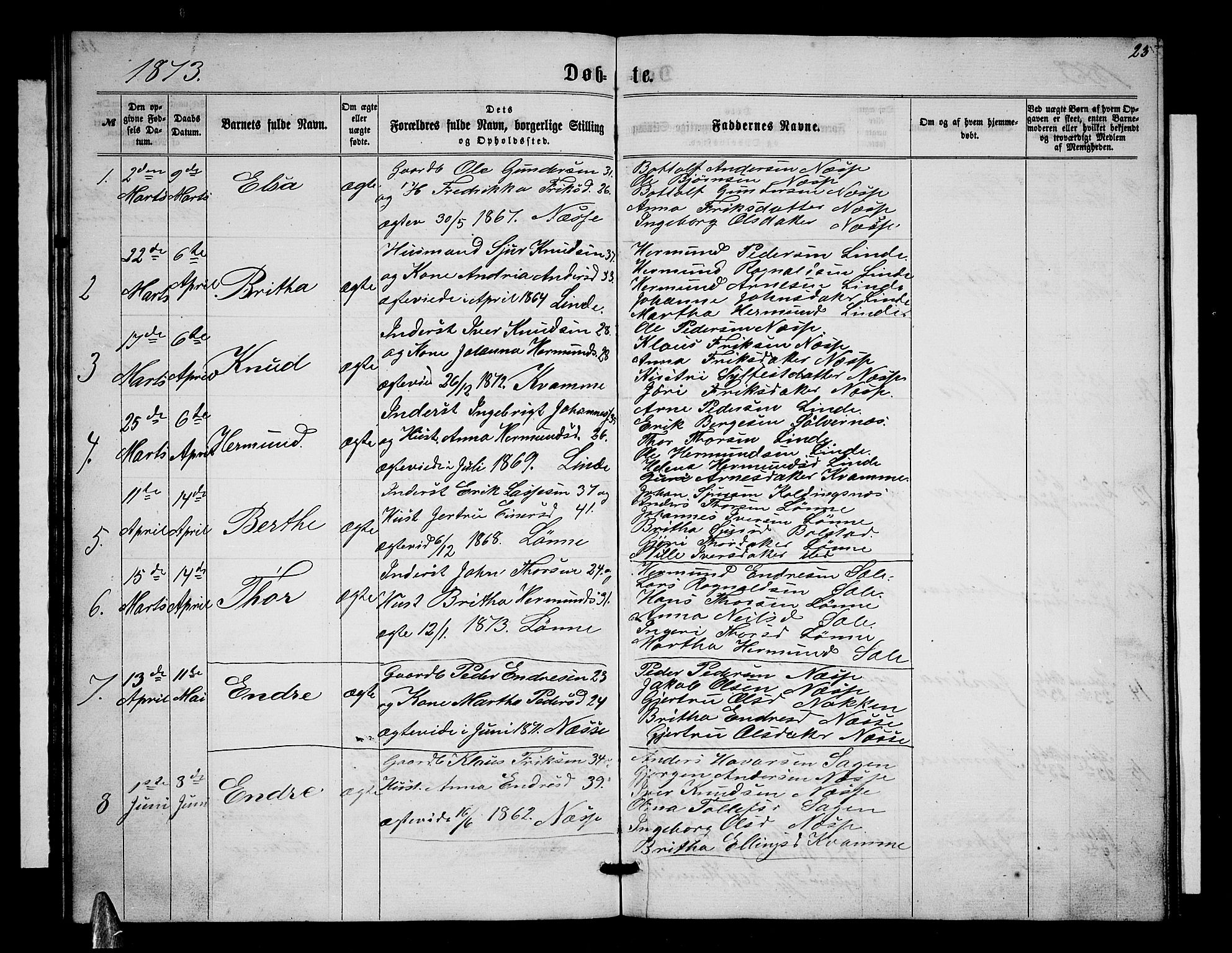 Balestrand sokneprestembete, AV/SAB-A-79601/H/Hab/Habc/L0001: Parish register (copy) no. C 1, 1857-1877, p. 23