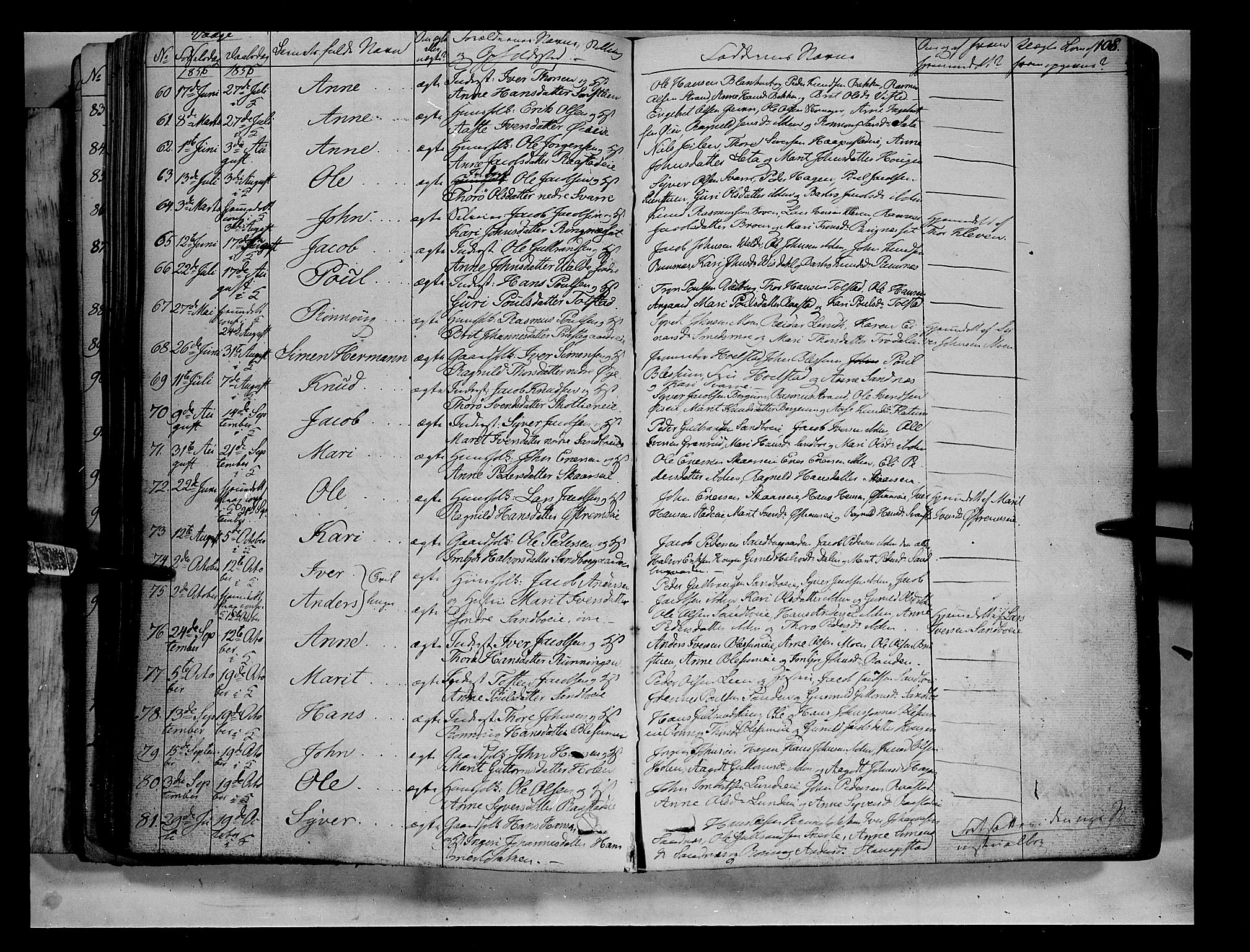 Vågå prestekontor, SAH/PREST-076/H/Ha/Haa/L0005: Parish register (official) no. 5 /1, 1842-1856, p. 108
