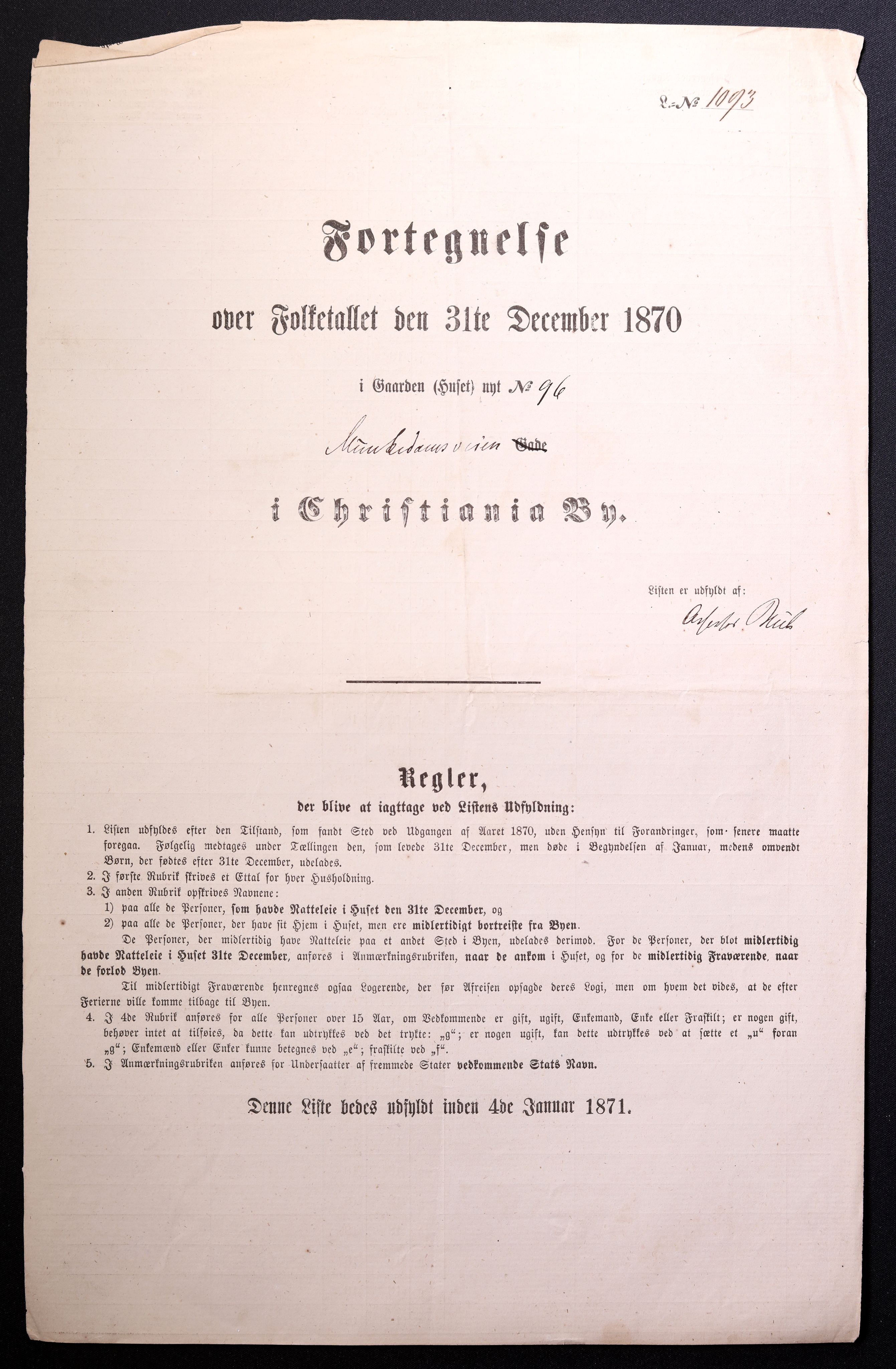 RA, 1870 census for 0301 Kristiania, 1870, p. 2370