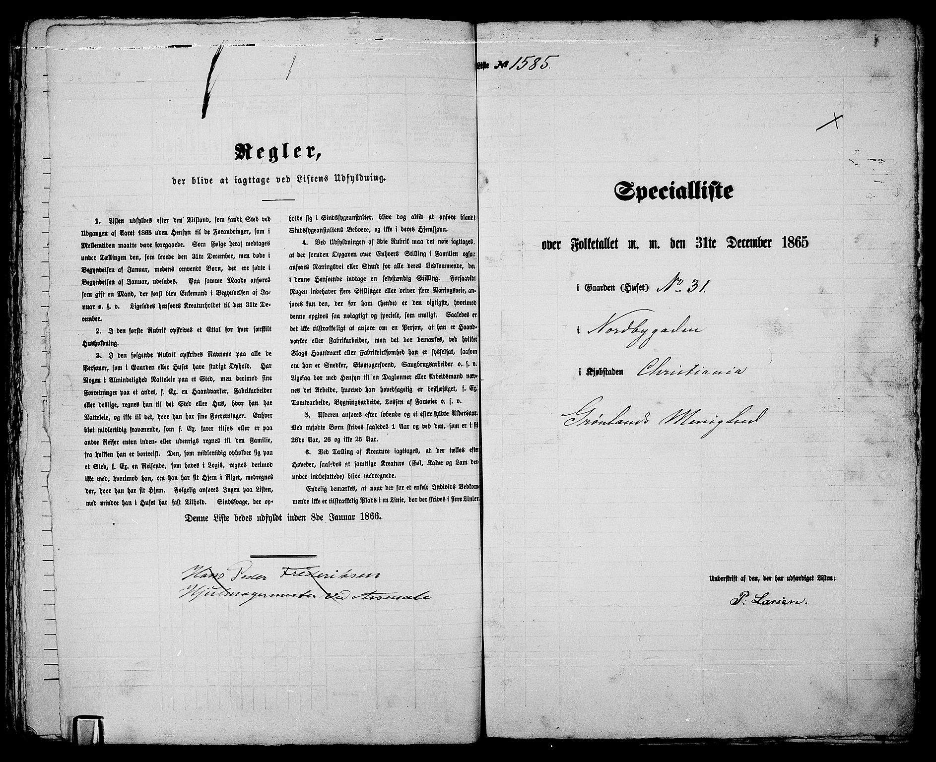 RA, 1865 census for Kristiania, 1865, p. 3598