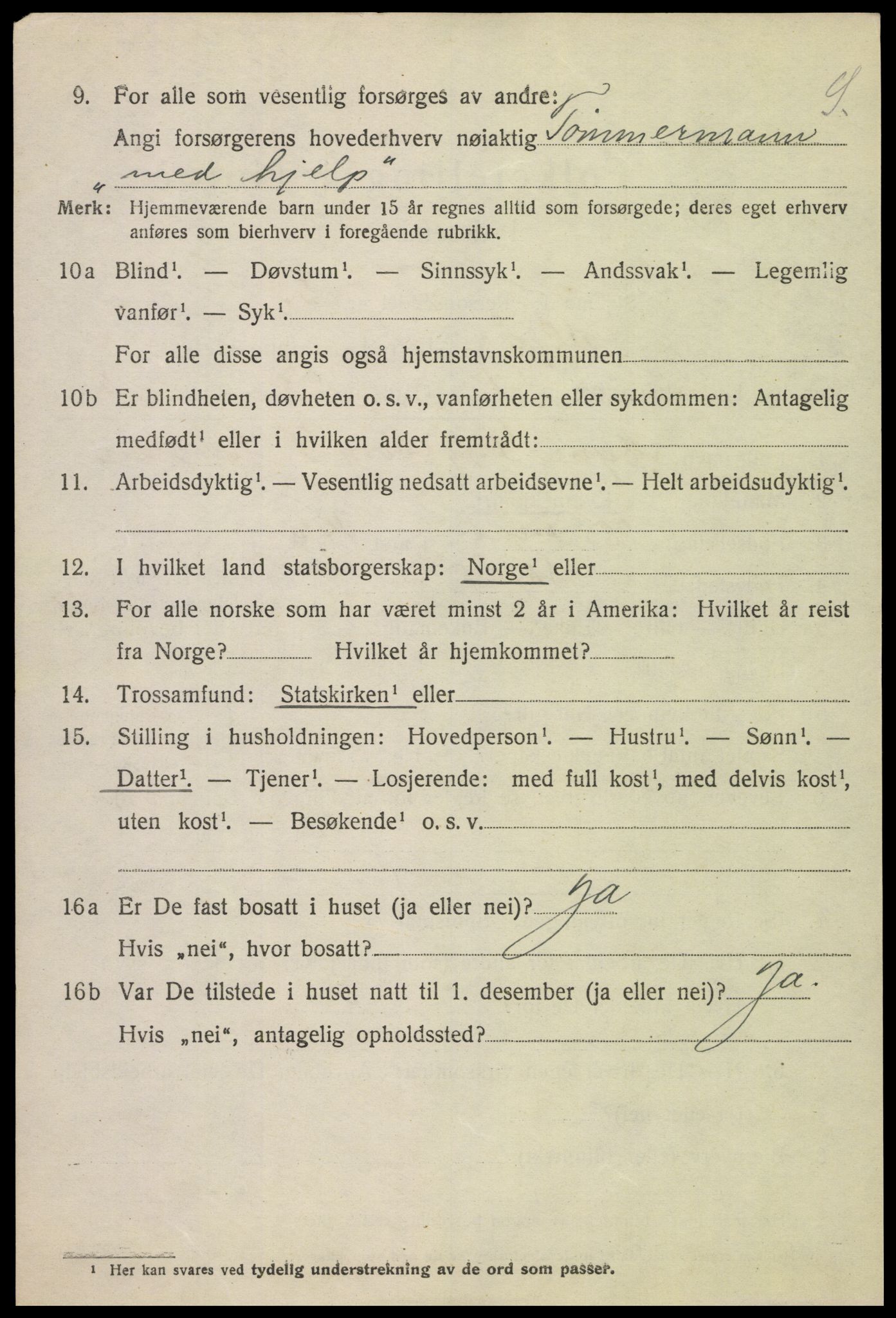 SAH, 1920 census for Skjåk, 1920, p. 3003