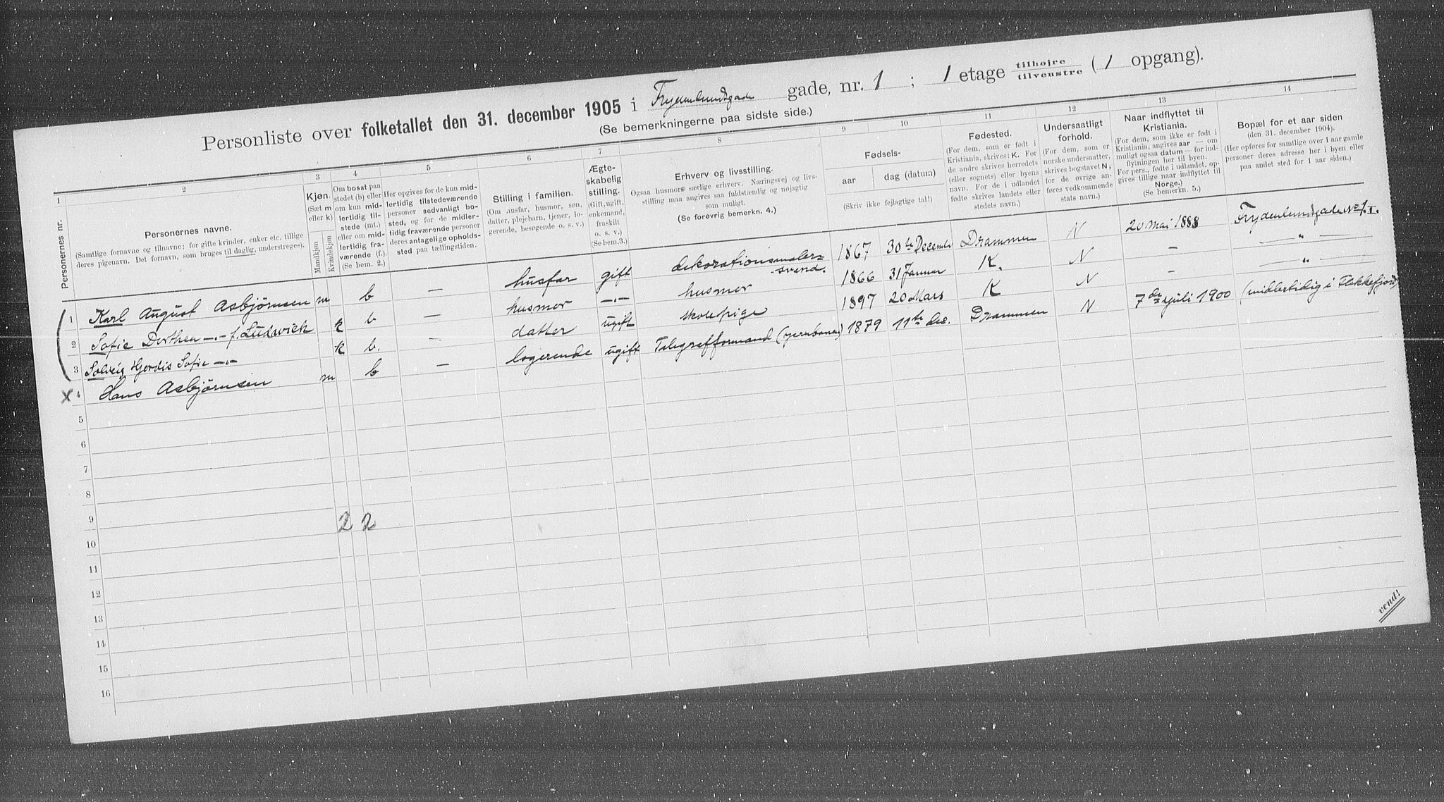 OBA, Municipal Census 1905 for Kristiania, 1905, p. 14471