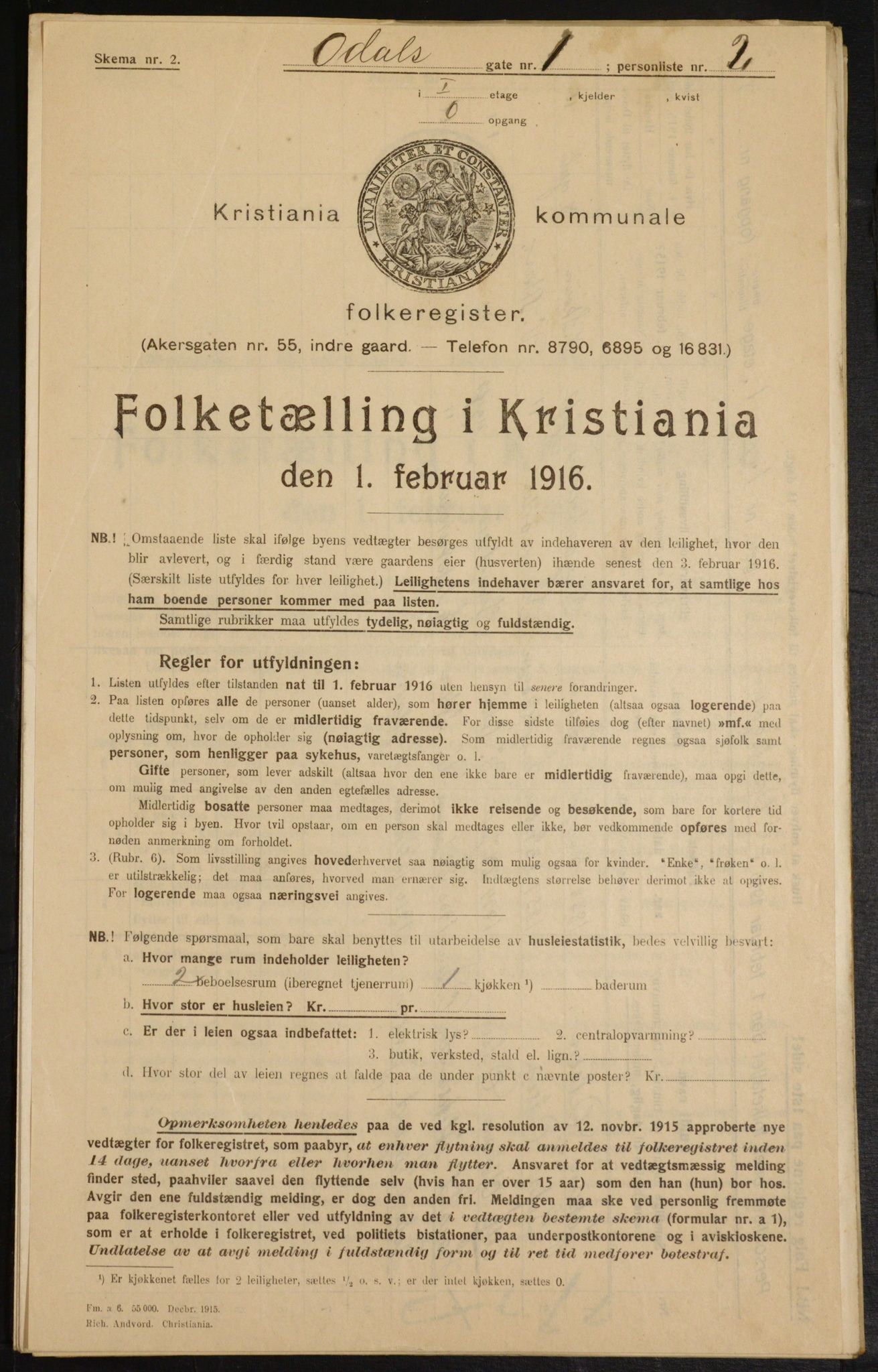 OBA, Municipal Census 1916 for Kristiania, 1916, p. 76153